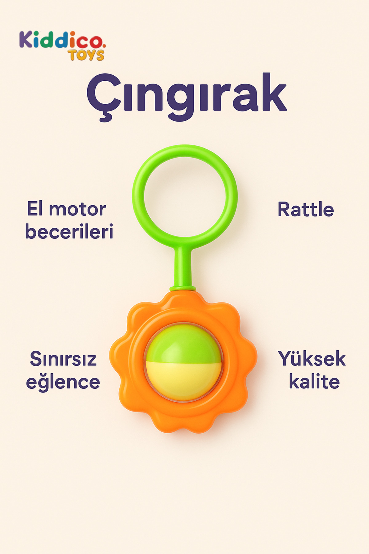 Kiddico Toys Çıngıraklı Diş Kaşıyıcı fotoğrafı 2 (önizleme)