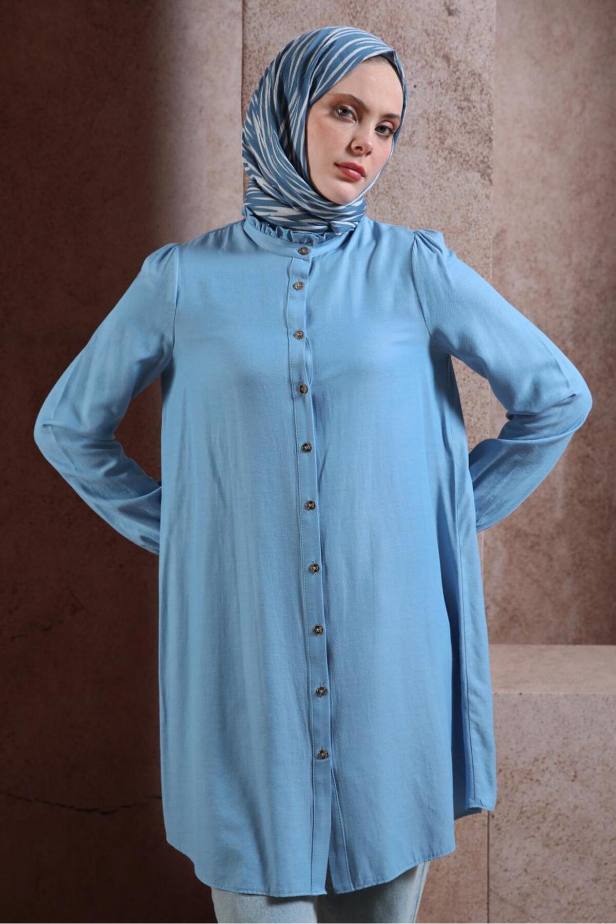 آلوینا تونیک با سرآستینهای کشی ۴۴۴۴۵ آلوینا تونیک با سرآستینهای کشی ۴۴۴۴۵