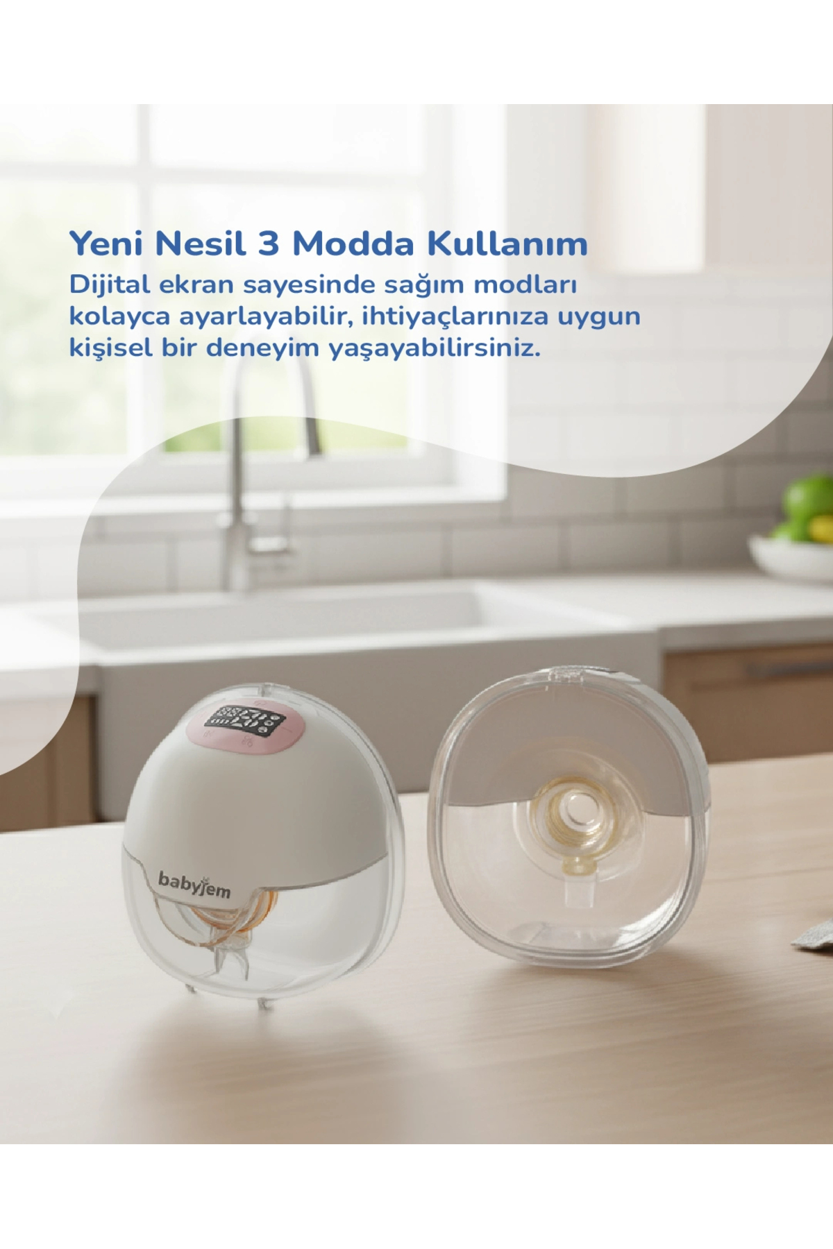 Babyjem Yeni Nesil Ultra Vakumlu Giyilebilir Göğüs Pompası fotoğrafı 5 (önizleme)