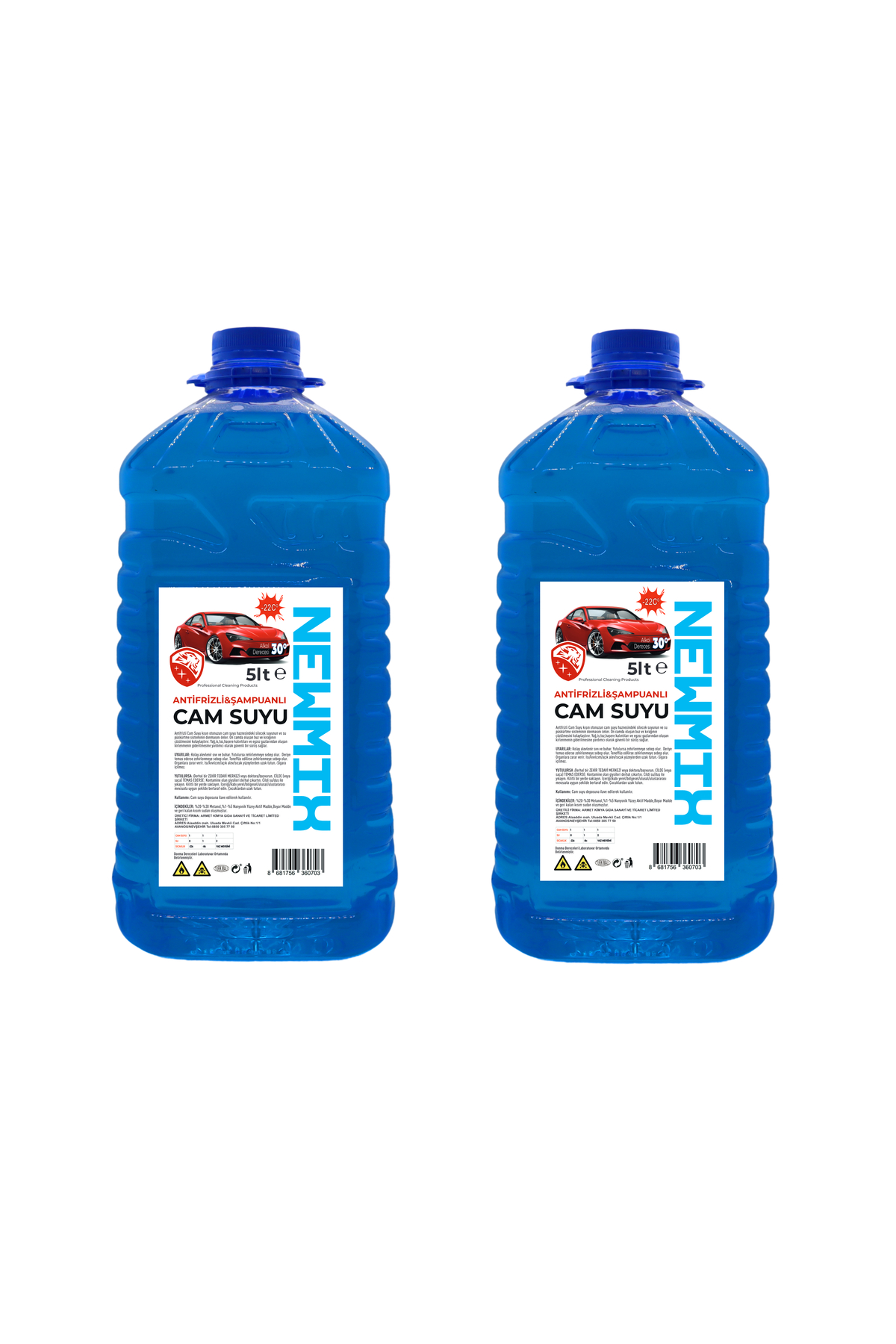 クレンジ4化水とし2乳液2 Newmix 2 Adet 5 Lt Antifrizli Şampuanlı Cam Suyu -22°c - Fiyatı