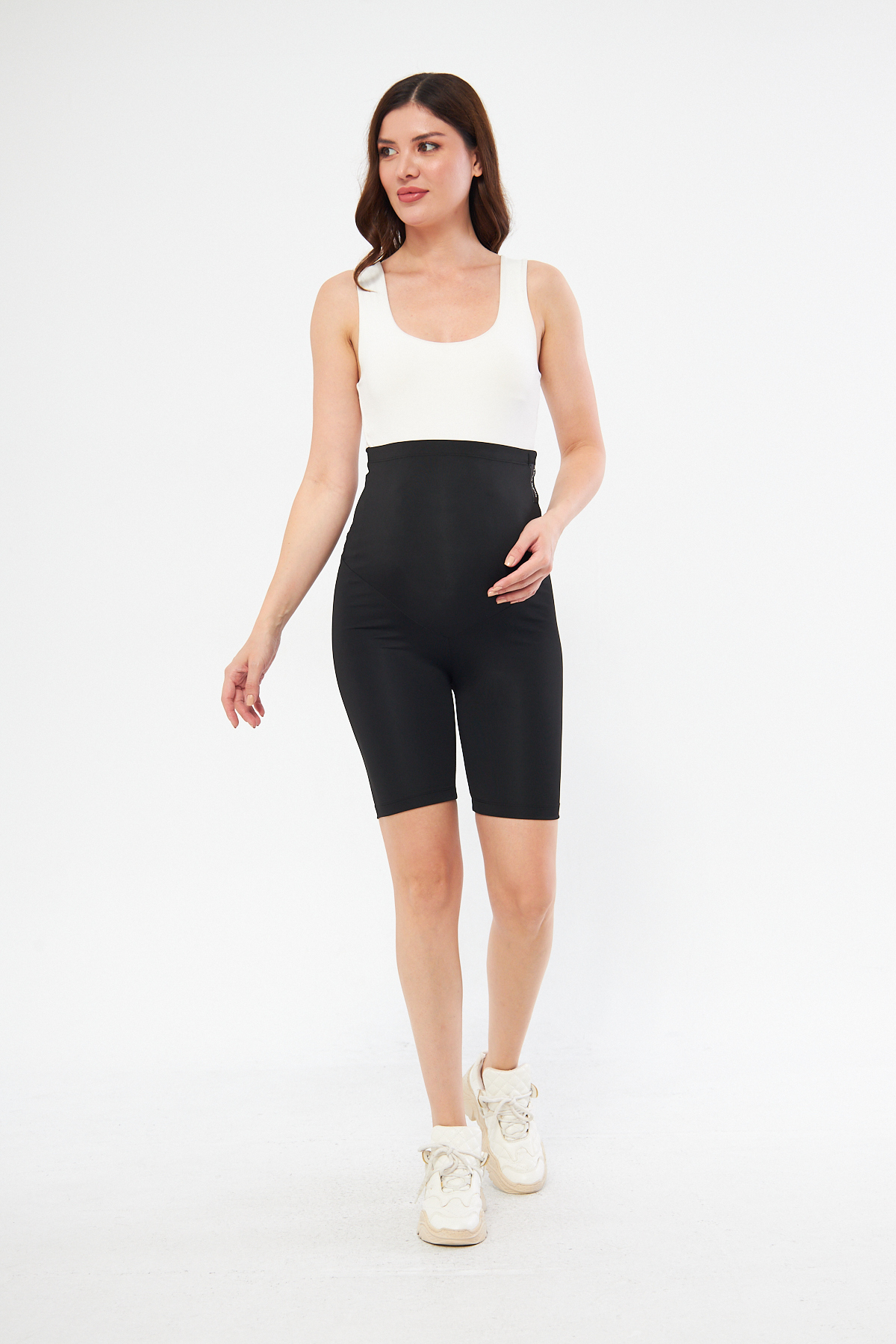 Lesa Wear Diz Üstü Biker Ayarlanabilir Yüksek Bel Esnek Toparlayıcı Ve Sıkılaştırıcı Kısa Hamile Tayt fotoğrafı 7 (önizleme)