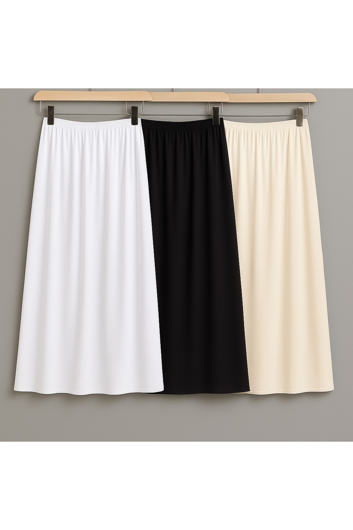 Lesa Wear  3 Adet Uzun Etek Astarı, Jupon Etek Astarı, İçlik Etek Astarı, Etek Altı Astarış, Kombinezon - Görsel 5