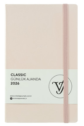 Victoria's Journals Classic 2026 Günlük Ajanda 13x21 cm Sert Kapak Ivory 70gr.