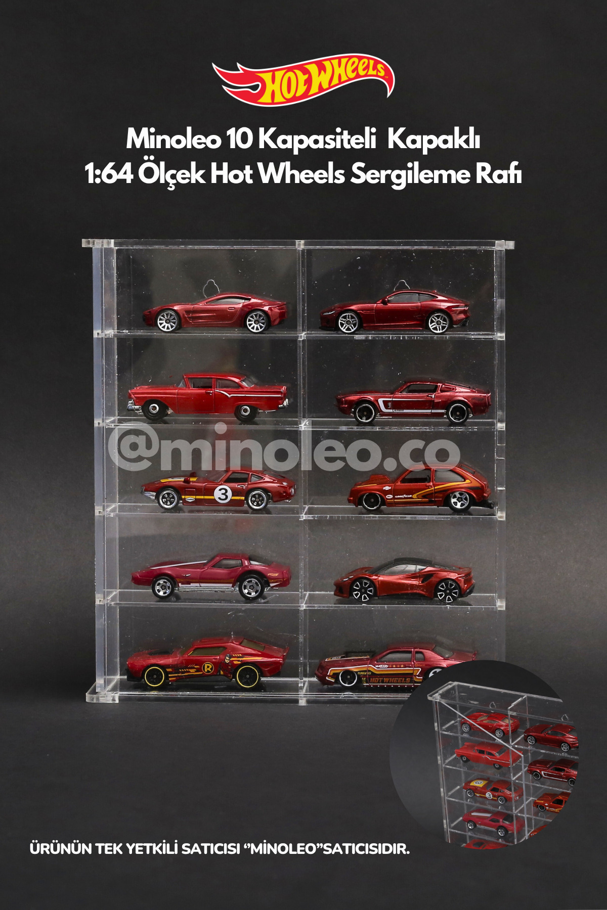 Minoleo 10'Lu Pleksi Kapaklı Model Araç Diecast Araba Sergileme
