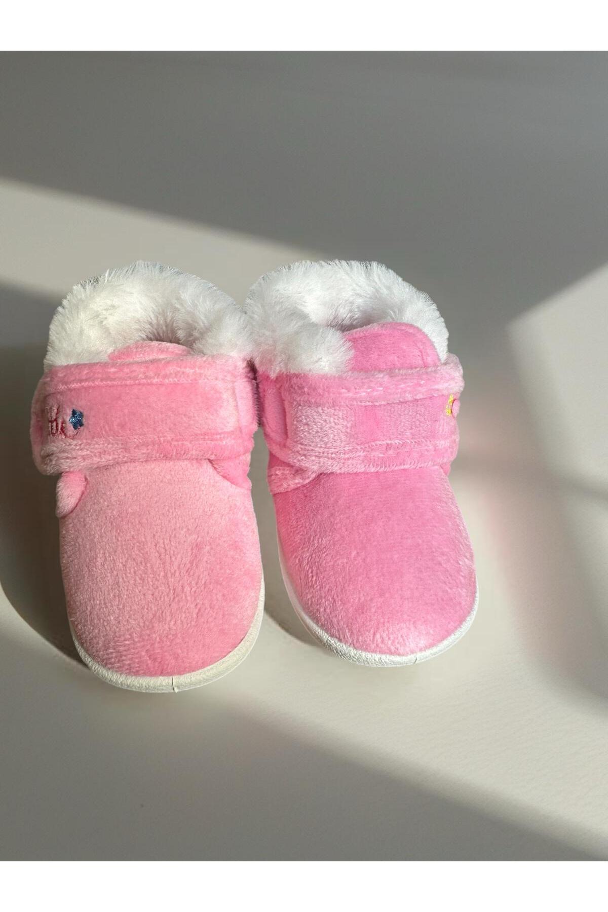 GEZER Pembe içi Kürklü Yumuşacık Kışlık Ev Pandufu