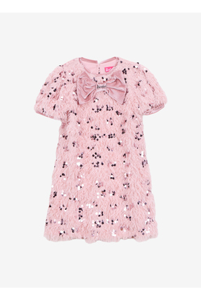 Barbie Pullu Pembe Kız Çocuk Abiye Elbise BRB5WG-ELB6669