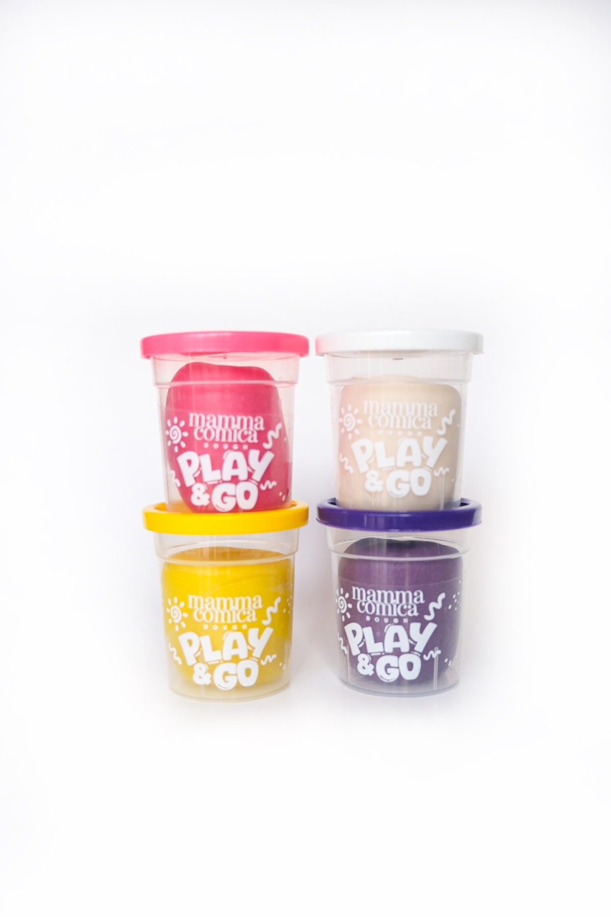 MammacomicaDough Play & Go 4 lü Doğal Renkli Oyun Hamuru Seti (4 Renk X 65 gr)