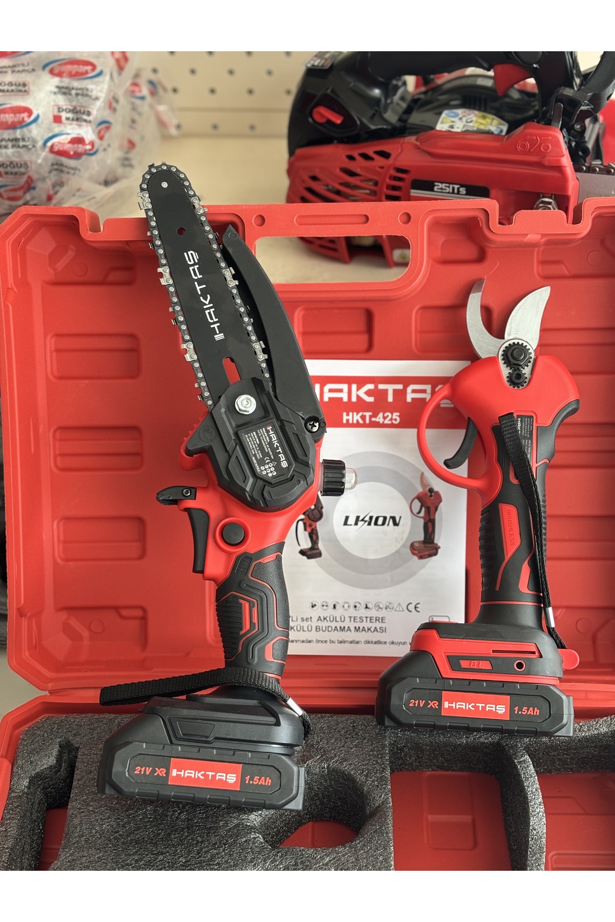 haktaş Hkt-425 Dal Budama Makası Zincirli Testere Eko Set - Fiyatı