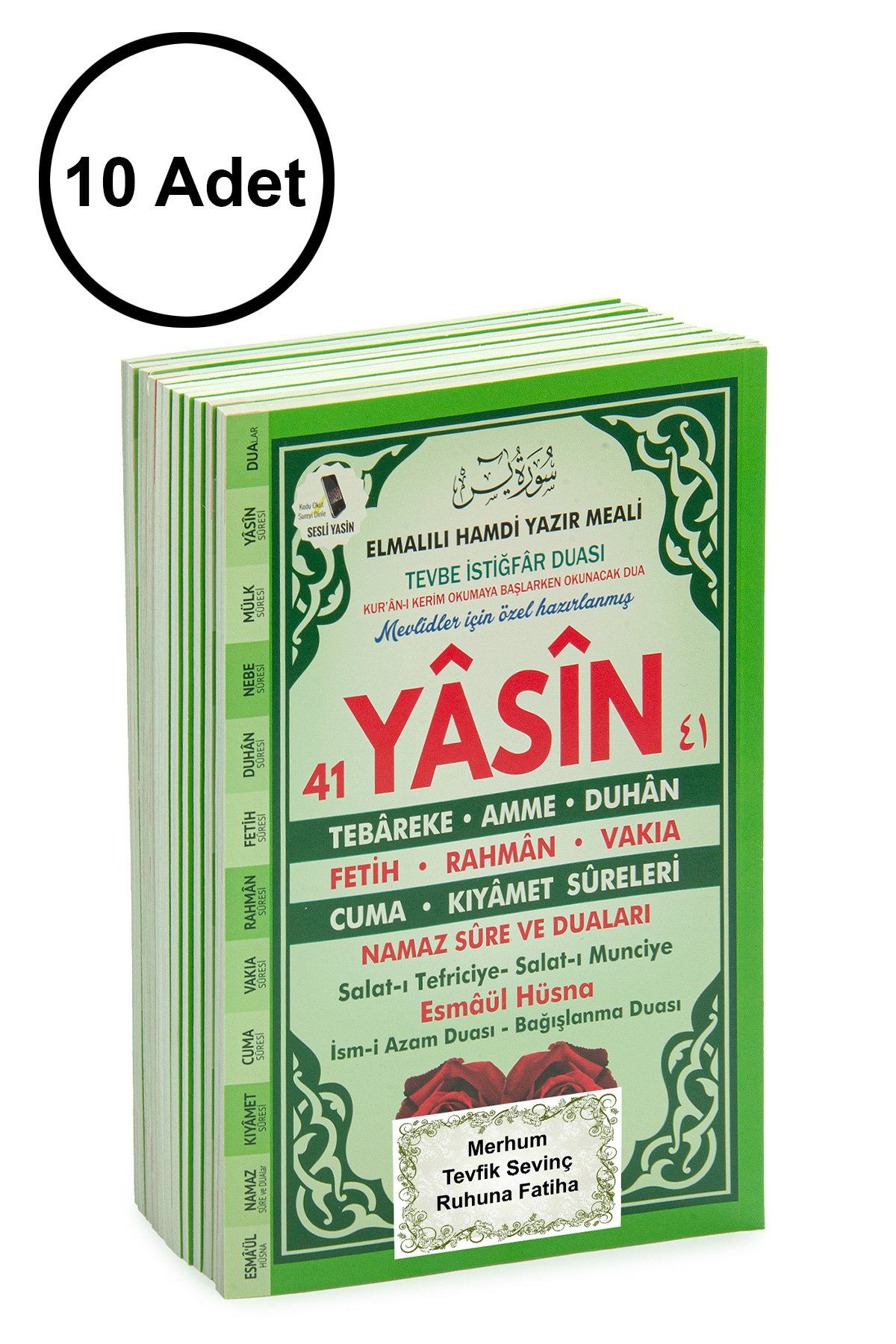 Furkan Neşriyat 10 Adet Türkçe Mealli Orta Boy 80 Sayfa 41 Yasin