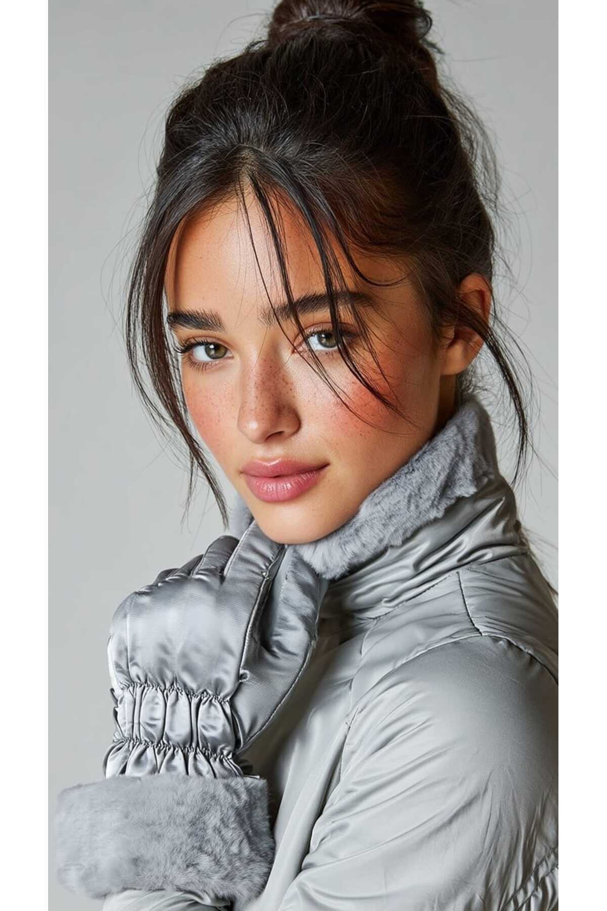 Peluş lu Kapitone Kadın Eldiven