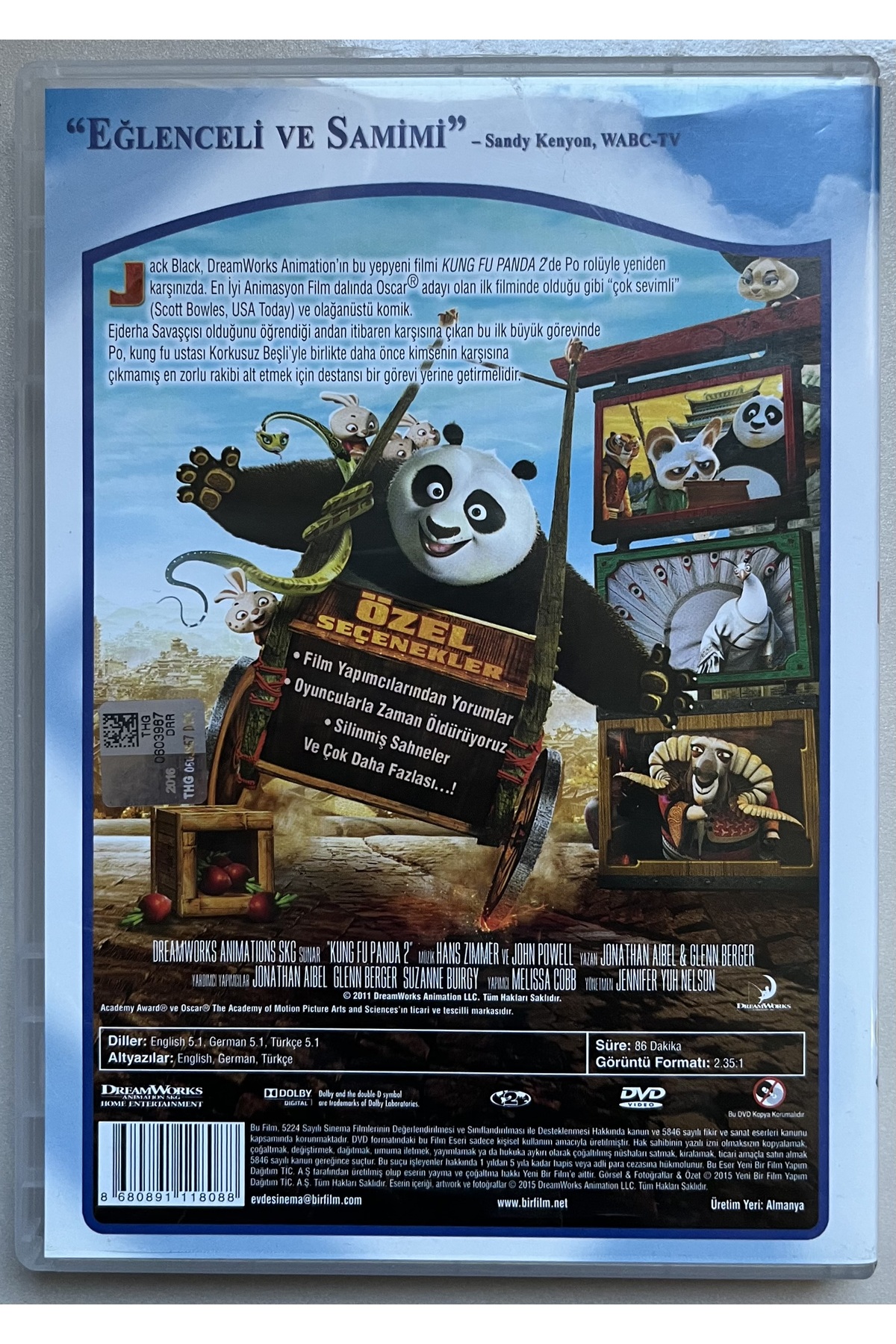 Dreamworks Kung Fu Panda Dvd (Orijinal Dönem Baskı Dvd) - Fiyatı