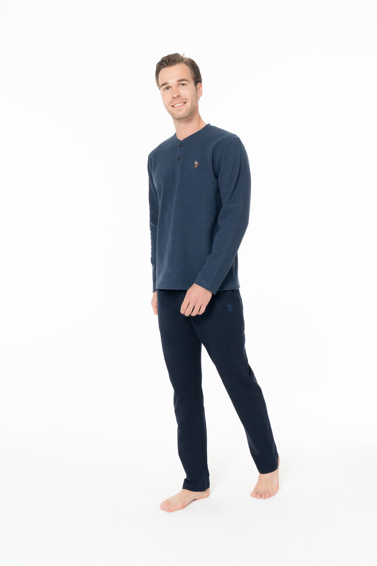 ست پیژامه و لباس خواب مردانه یقه دکمه دار | یو اس پولو U.S. Polo Assn. 18-tway-966 TR - تصویر 2