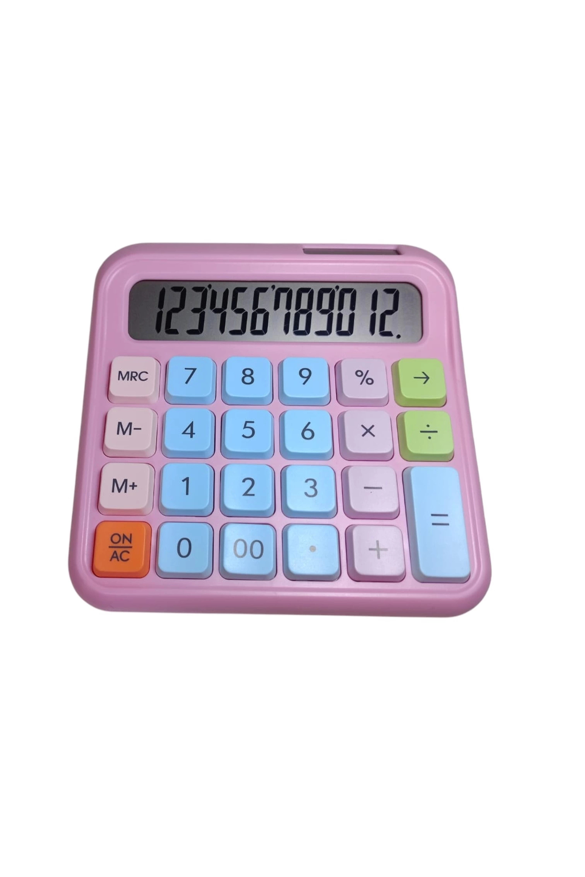 runzon PEMBE 12 HANE RENKLİ KARE TUŞ TAKIMI HESAP MAKİNESİ