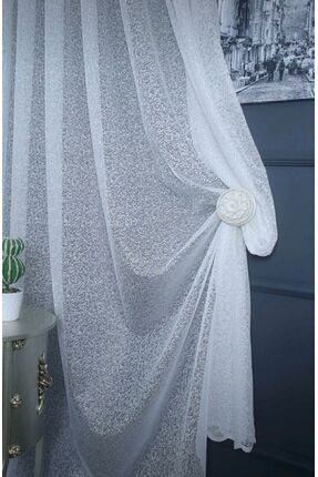 Dekor Perde home Ütü İstemez Örme Kar Tanesi Desen Orta Pileli Tül Perde Her ...