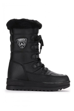 Twingo Çocuk ve Kadın Siyah Termal Siyah Yünlü Kar Botu