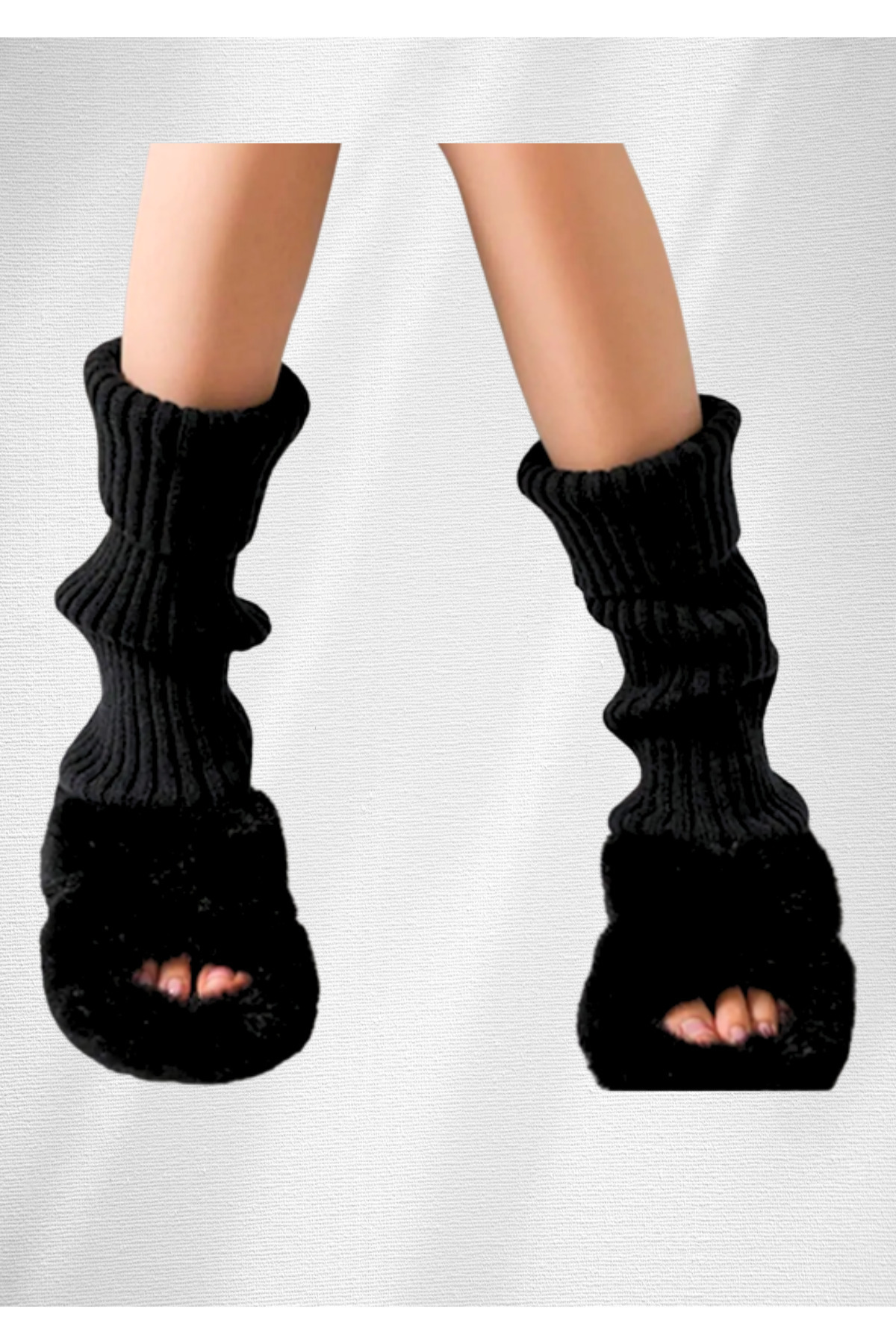 socksbox Orjinal Kalite %100 Akrilik Triko Örgü Leg Warmer Ayak Isıtıcı Premium Tozluk