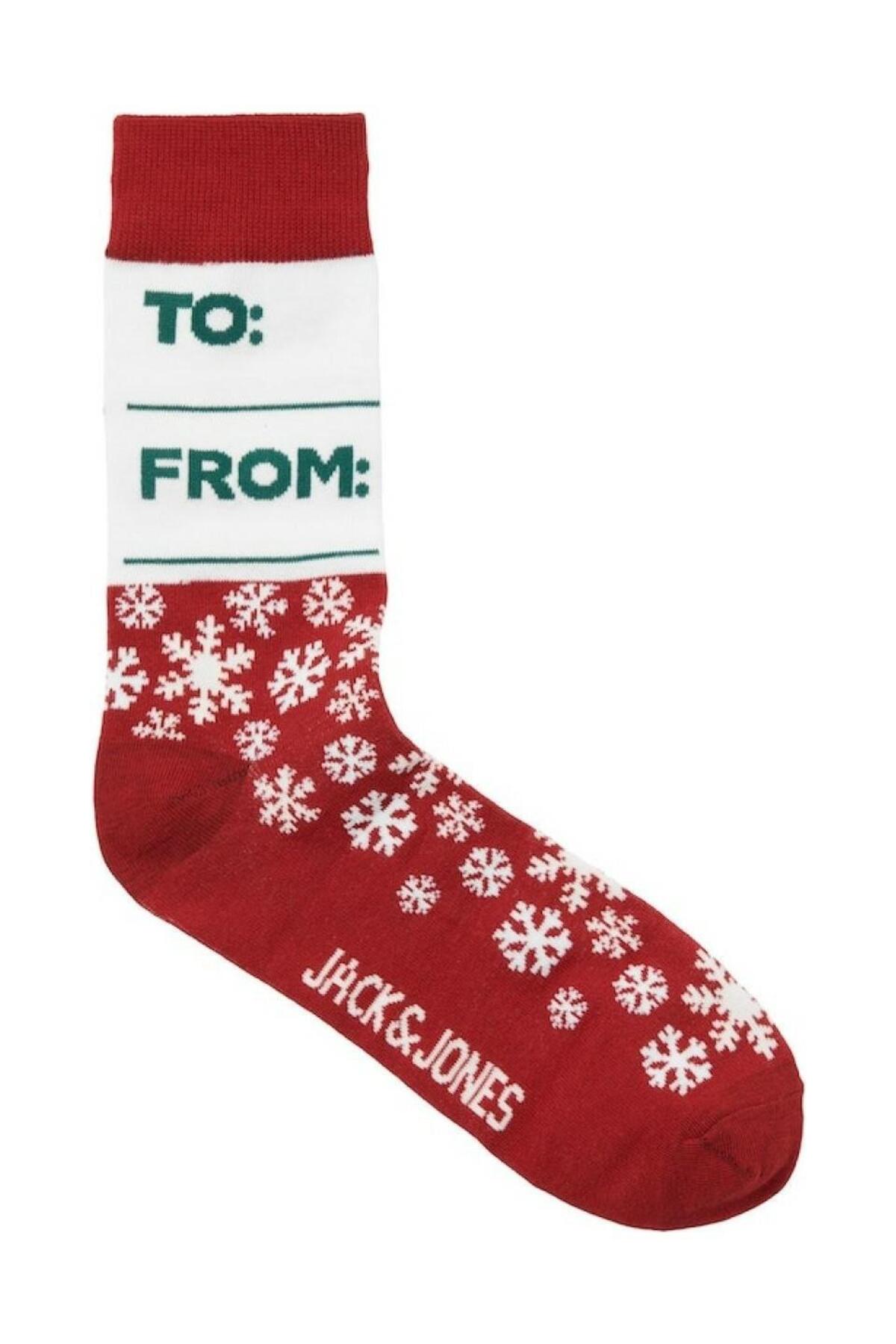 جوراب مردانه سال نو | جک اند جونز Jack & Jones 12246162-Rio Red - تصویر 3