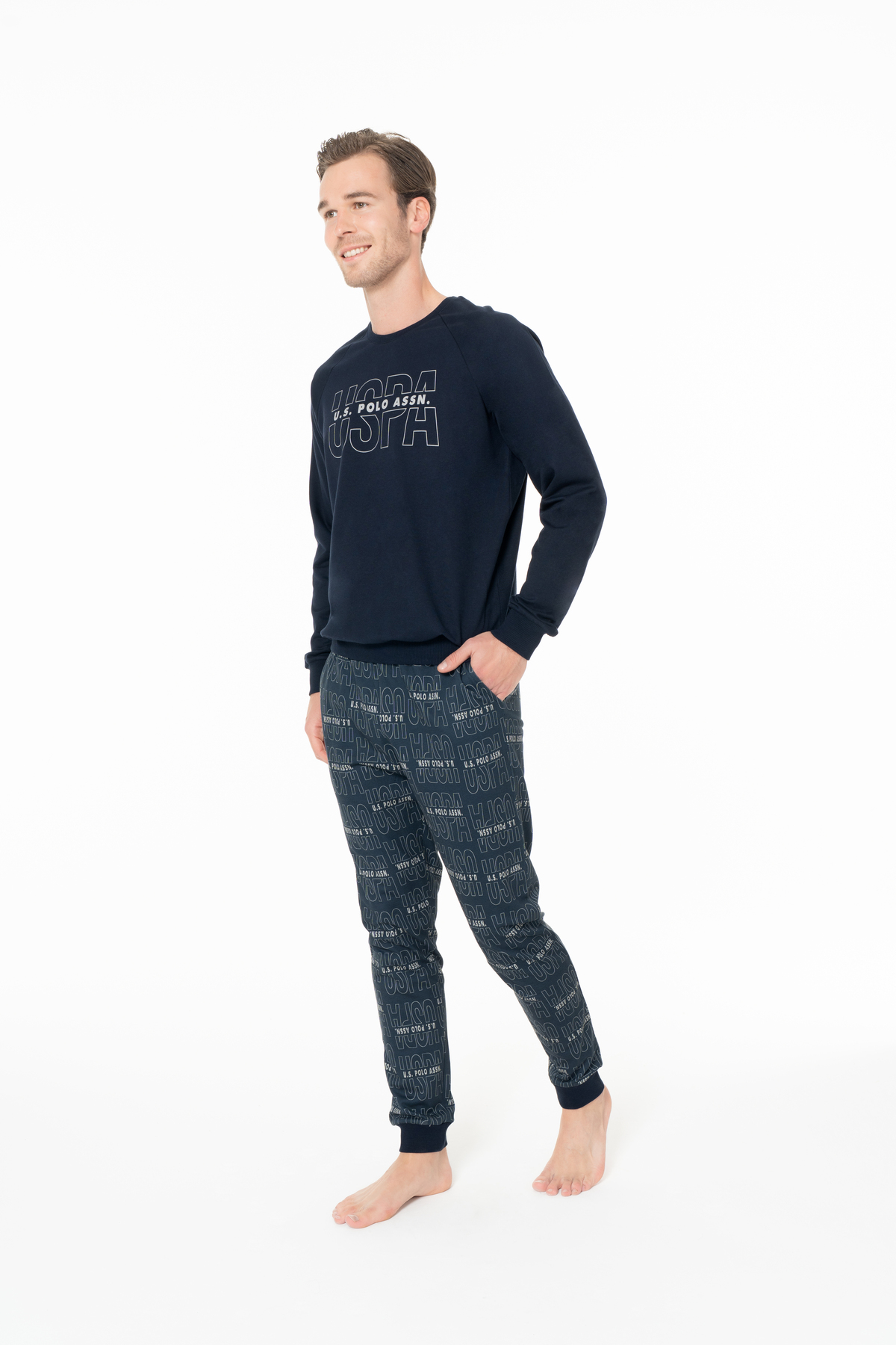 ست پیژامه و لباس خواب مردانه یقه گرد | یو اس پولو U.S. Polo Assn. 18-tway-968 TR - تصویر 2