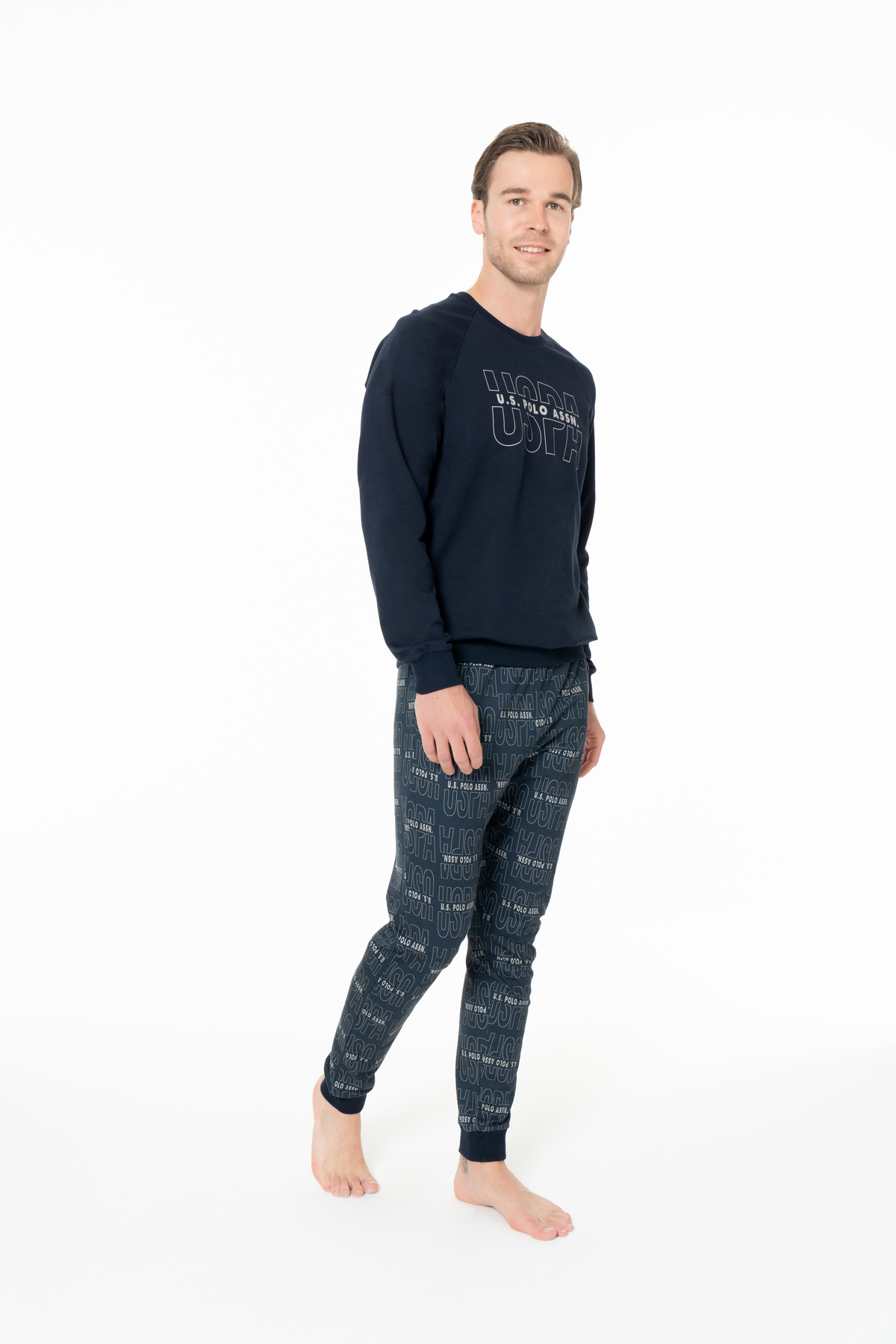 ست پیژامه و لباس خواب مردانه یقه گرد | یو اس پولو U.S. Polo Assn. 18-tway-968 TR - تصویر 3