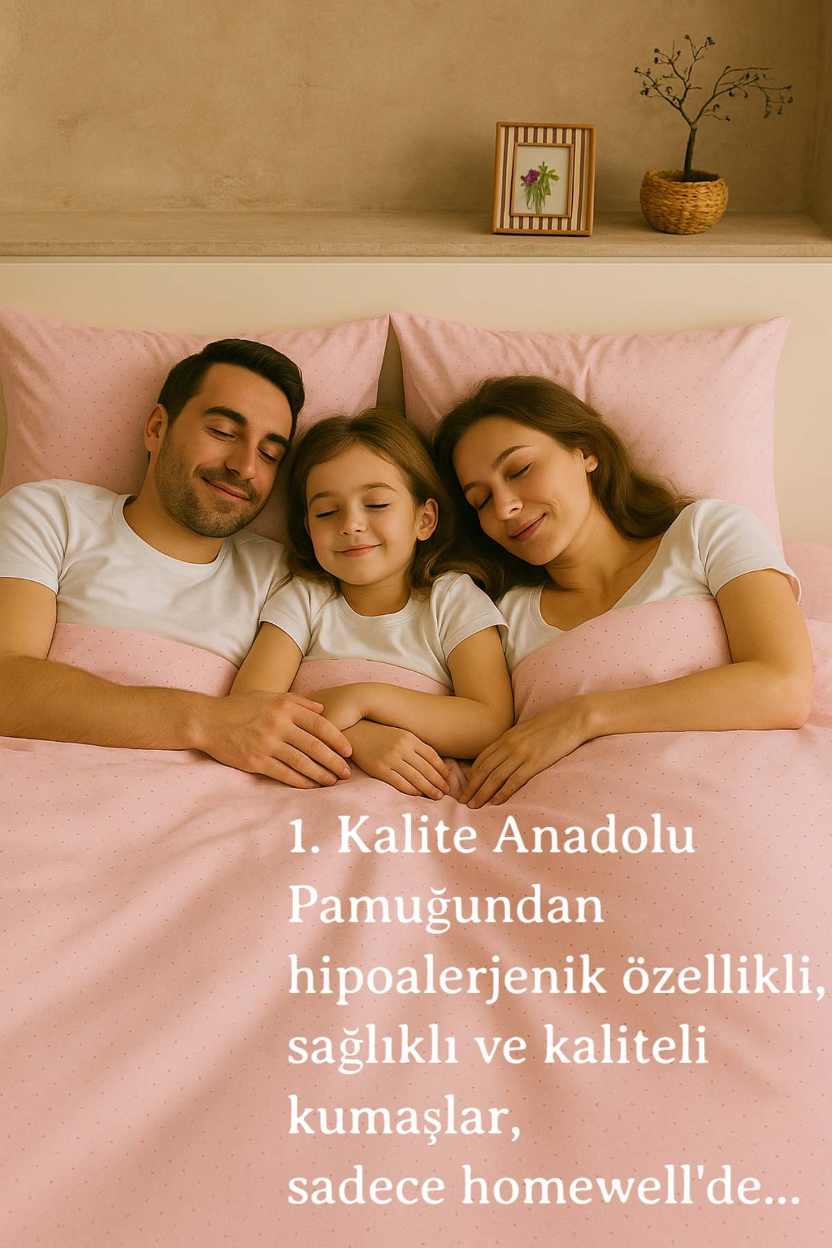 homewell 1.Kalite Doğal Anadolu Pamuğundan Hipoalerjenik Battal Boy 220 X 240 Nevresim Takımı Pembe