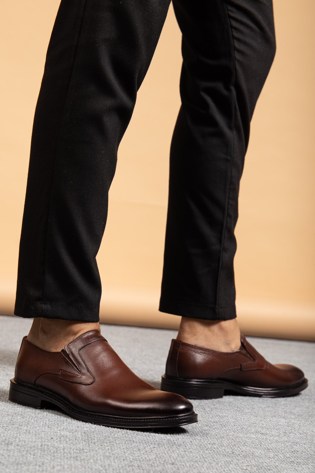 depderi  %100 Hakiki Deri, Bağcıksız, Tam Anotomik, Özel Tasarım,4 Mevsim, Kaymaz, İç Dış Deri Erkek Ayakkabı - Görsel 3