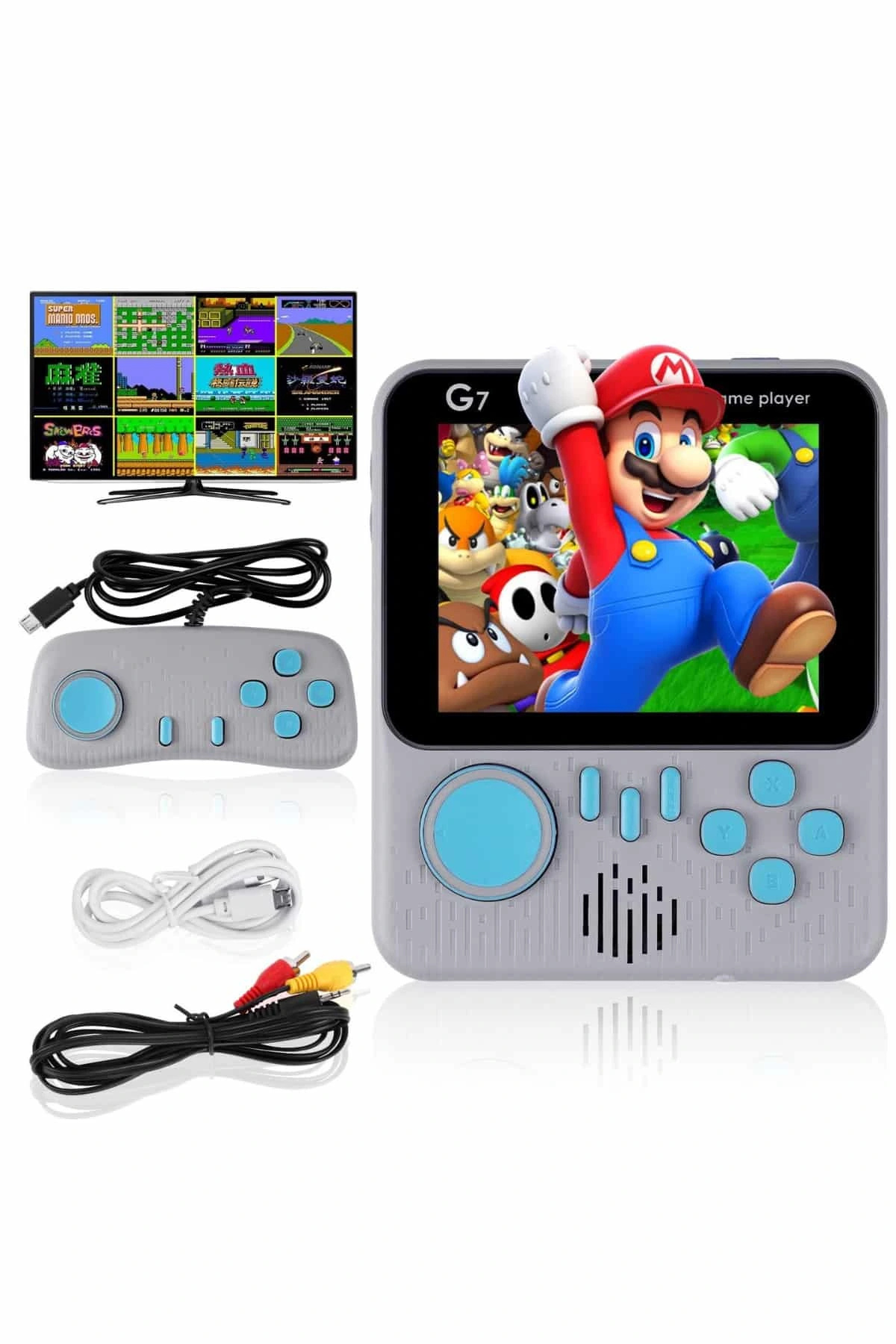 shopwave Çift Konsol 666 Adet Retro Oyun El Atarisi Taşınabilir 3.5 İnç Ekran