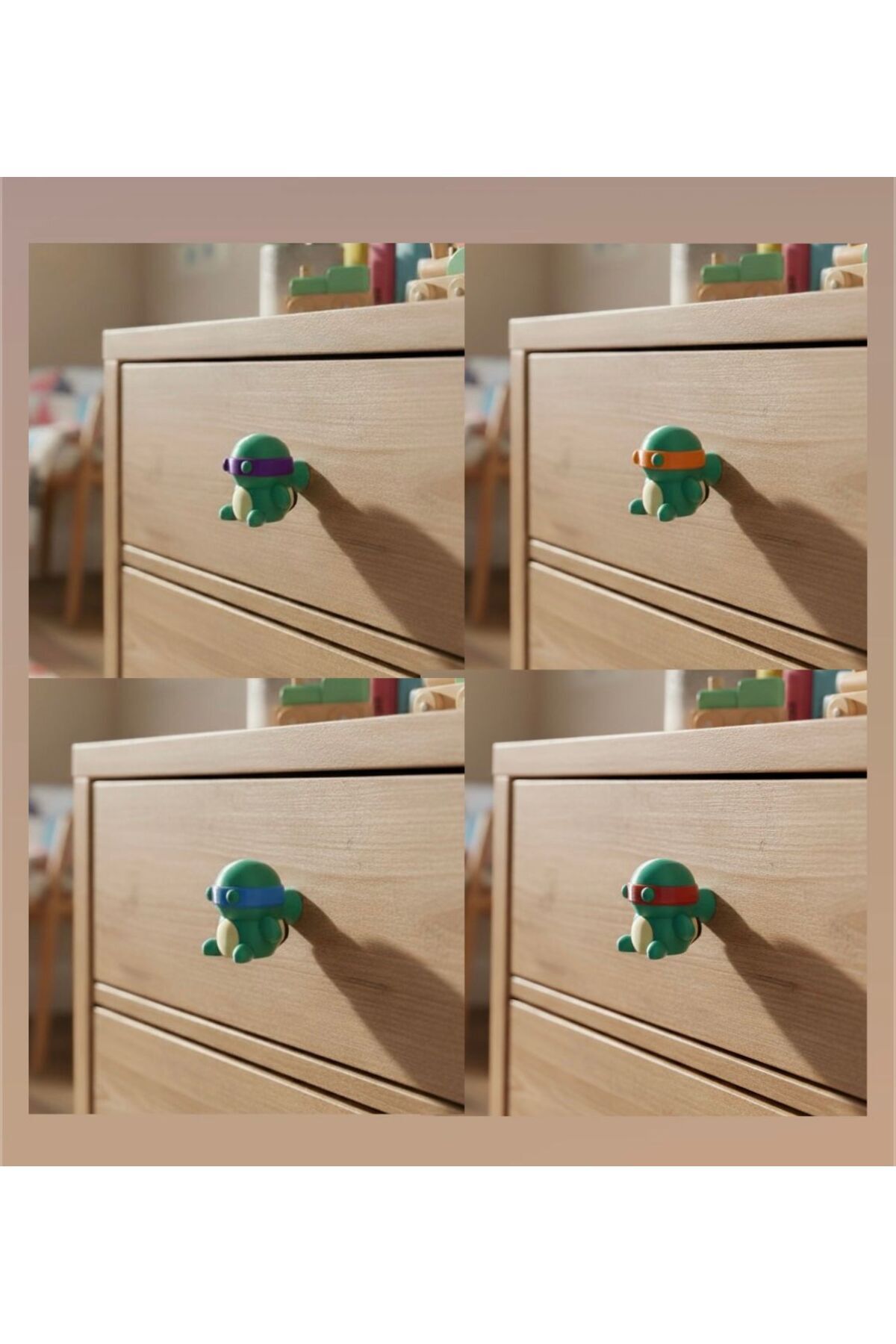 Dotta Design Çocuk Odası Kulpları - Ninja Kaplumbağalar Kulp (Turuncu) (Tekli) fotoğrafı 2 (önizleme)