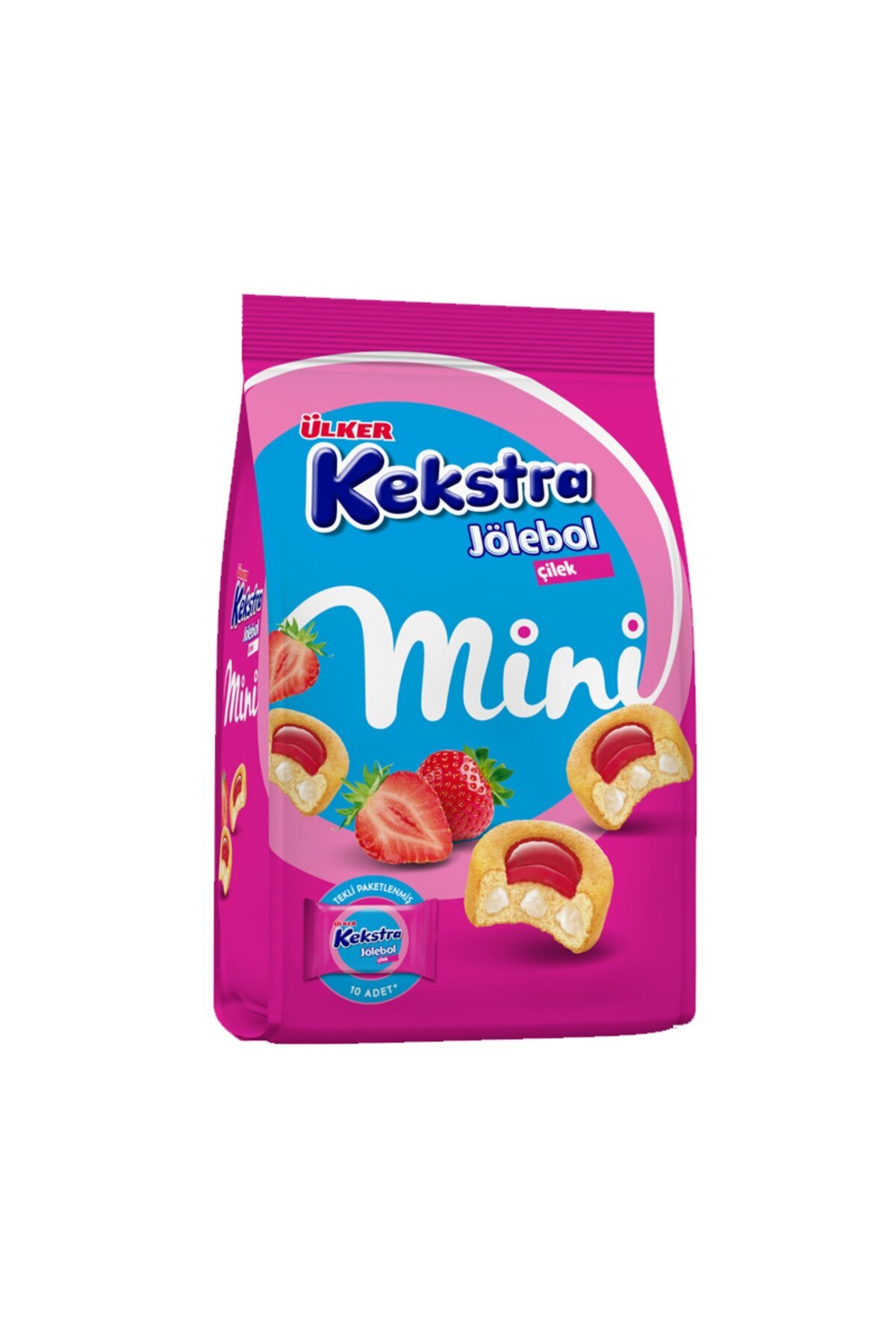 Ülker KEKSTRA JÖLEBOL MİNİ ÇİLEKLİ KEK 150G 5Lİ