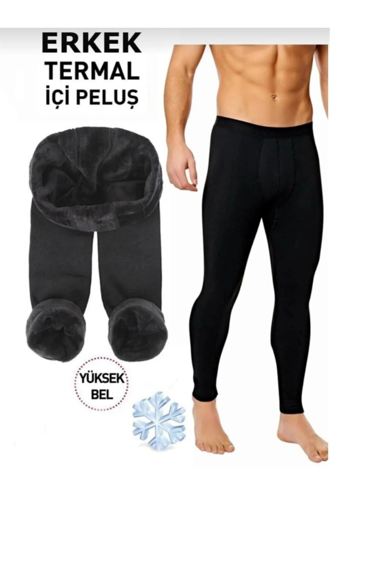 ar&be Erkek İçi Peluş Termal Tayt Kışlık Peluşlu Polarlı Likralı Polar Termal İçlik
