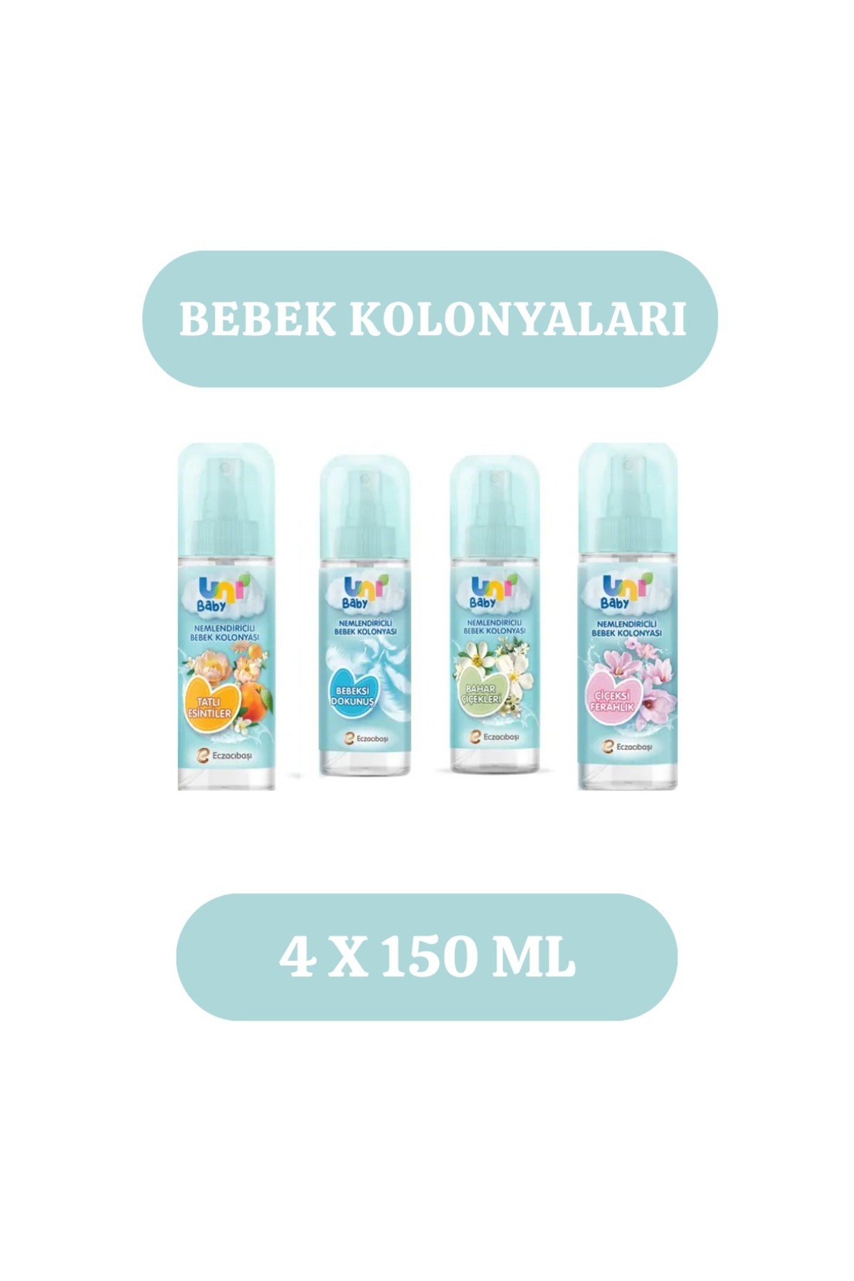 Uni Baby 4'lü Bebek Kolonyası 4X 150 ML