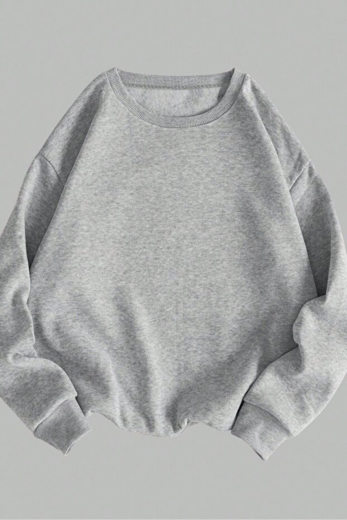 Genel Markalar  Unisex 3'lü Lacivert Gri Siyah Bisiklet Yaka Oversize Sweatshirt - Görsel 4