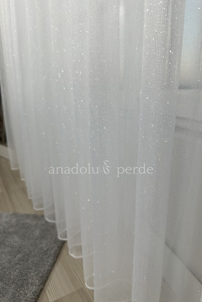 istper Sakallı Simli Tül Perde | 1/3 Sık Pile | Kurşunlu | Salon, Oturma ve Y...