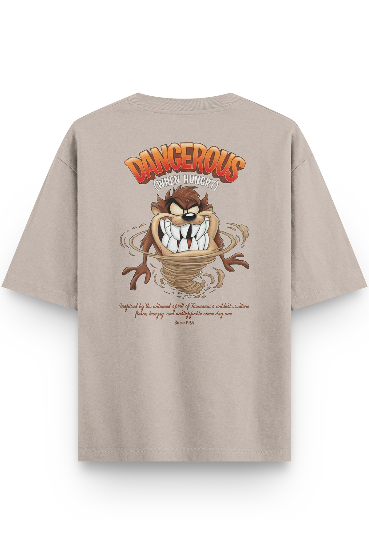 Monster Back Printed Half Oversized Stone T-Shirt 1392