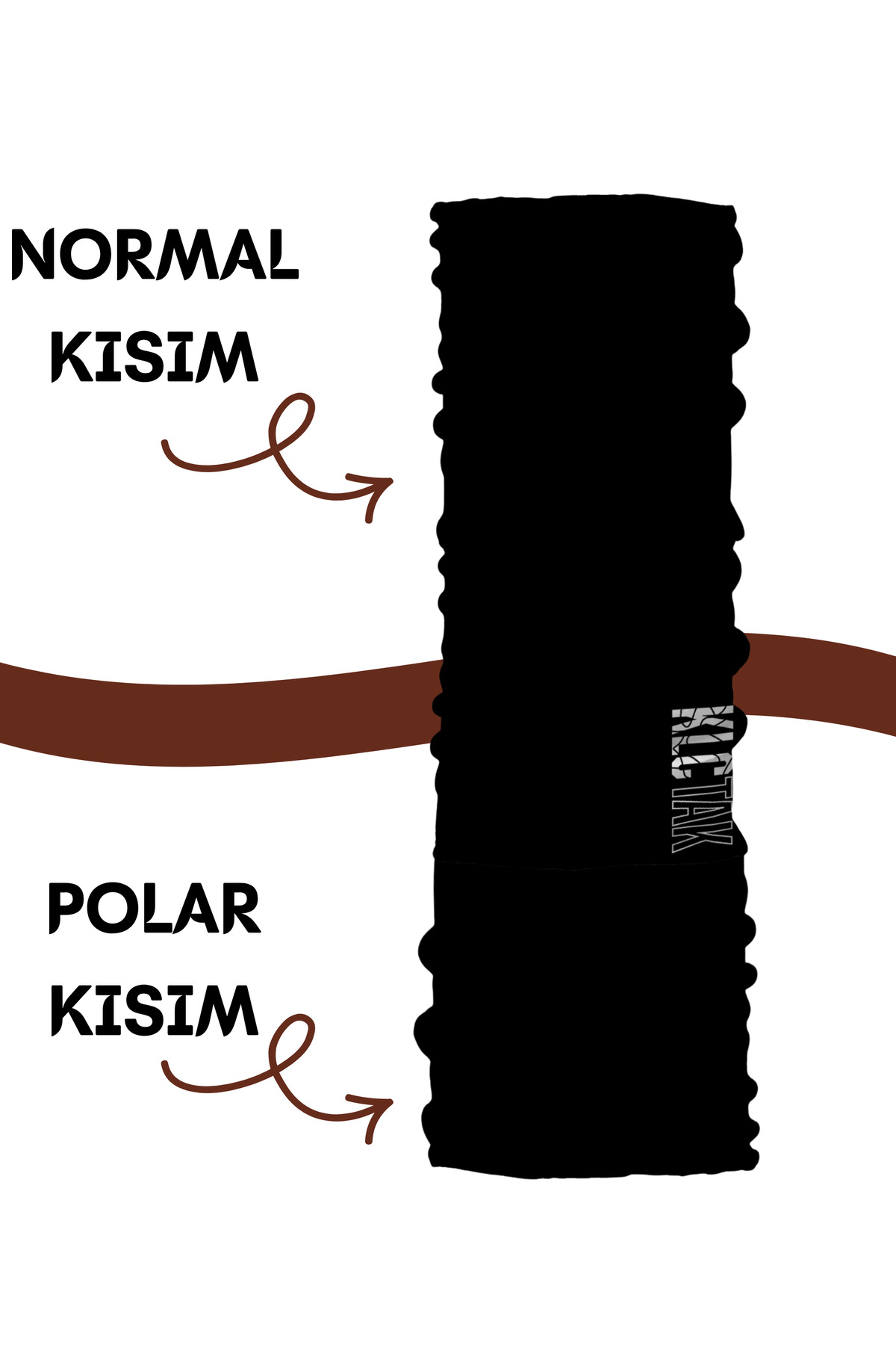 MODA KLCTAK SİYAH RENK BOYUNLUK(POLARLI) görsel 3