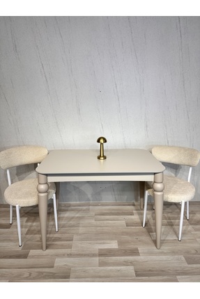 SÇ MASSAN 70 x 110 Mutfak Masası Kum Beji MDF (Sadece Masa) Sabit Yemek Masas...