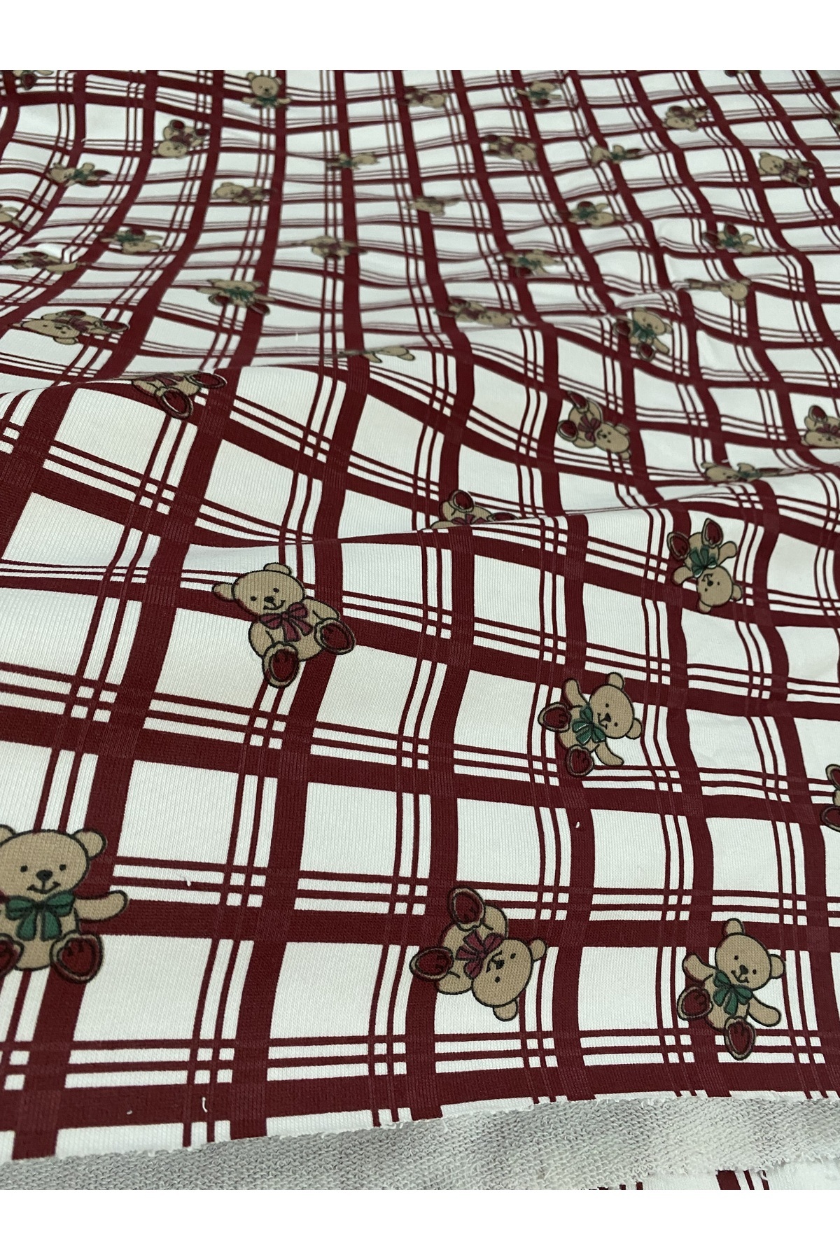 Butik Babadağ KUMAŞ Pamuklu iki iplik ayıcık desen