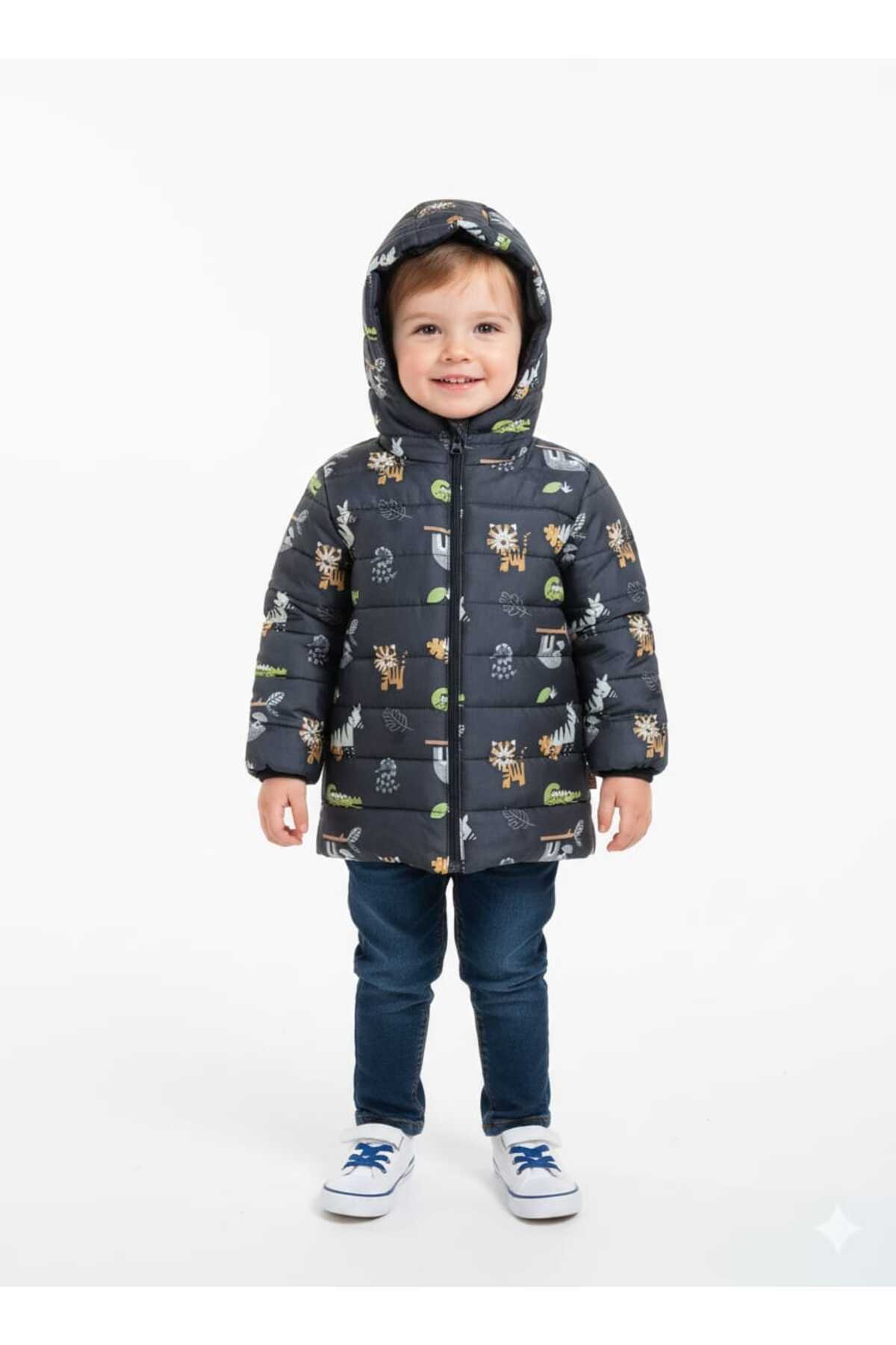 مونتینی کاپشن کلاه‌دار ضد آب و ضد باد پسرانه با چاپ دیجیتال و آستر WERSOFT