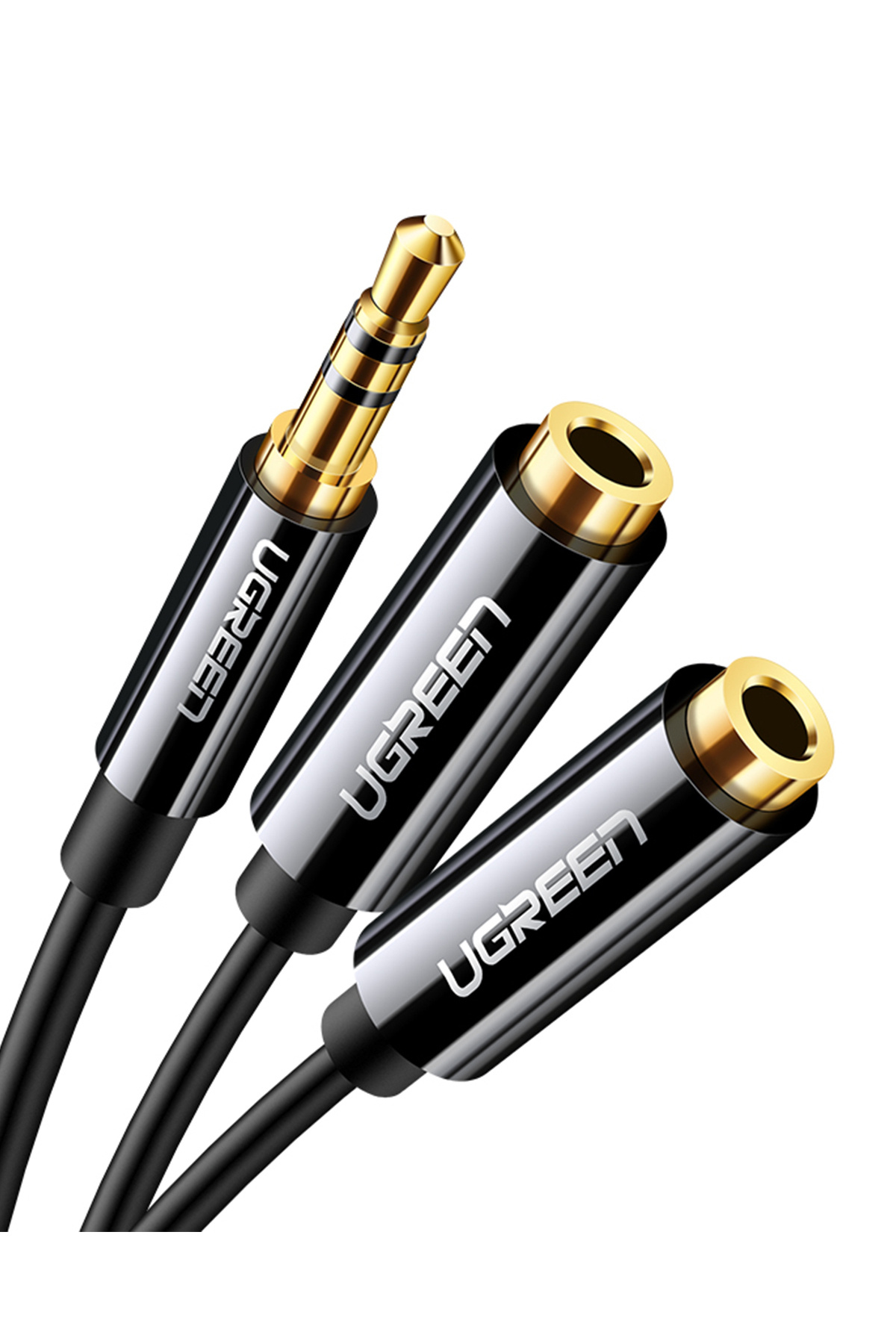 Ugreen 3.5mm 2'li Aux Kulaklık Çoklayıcı, Siyah, 20816