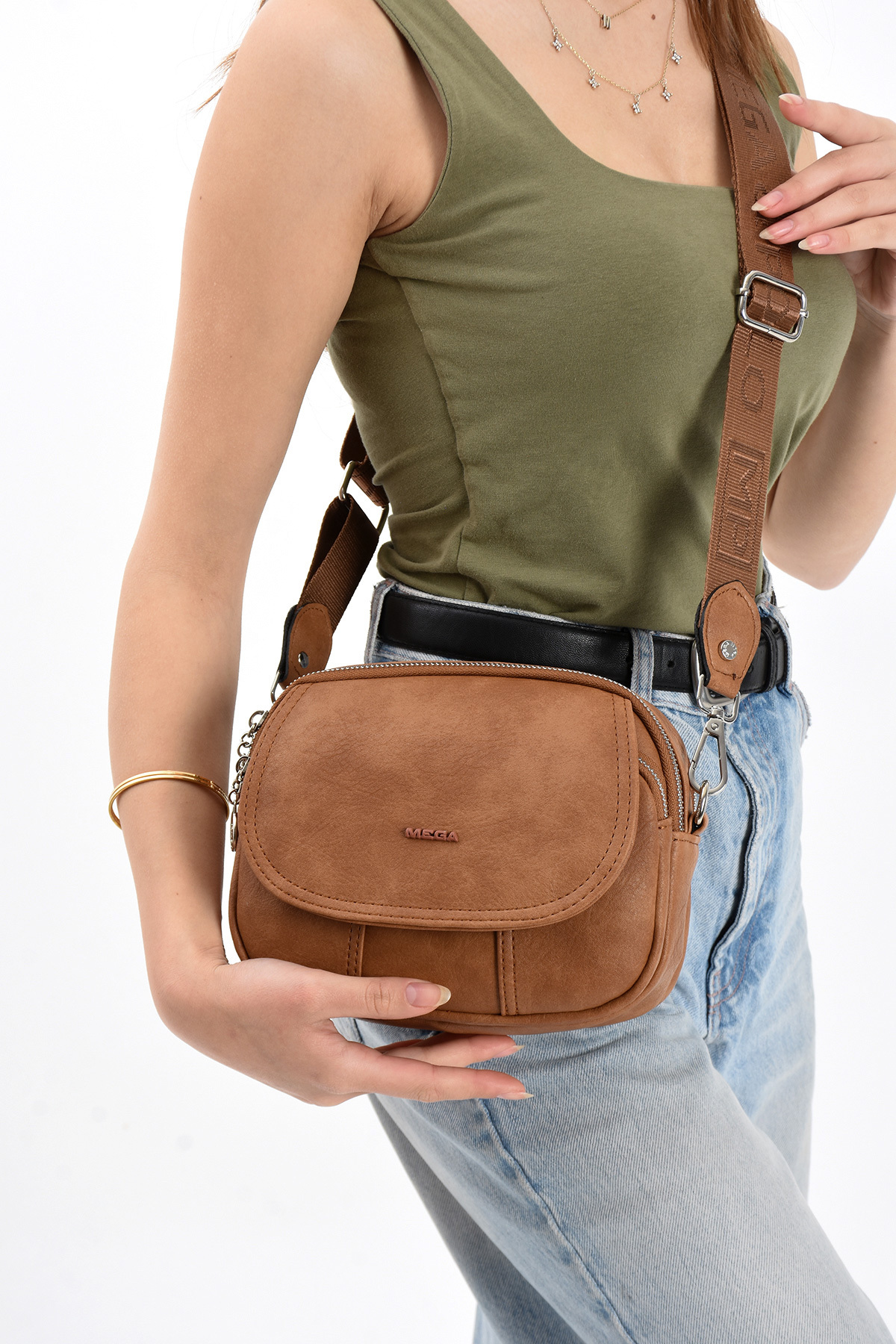 mega Lisbon/Soft Leather Stylish and Functional Crossbody Women's Bag