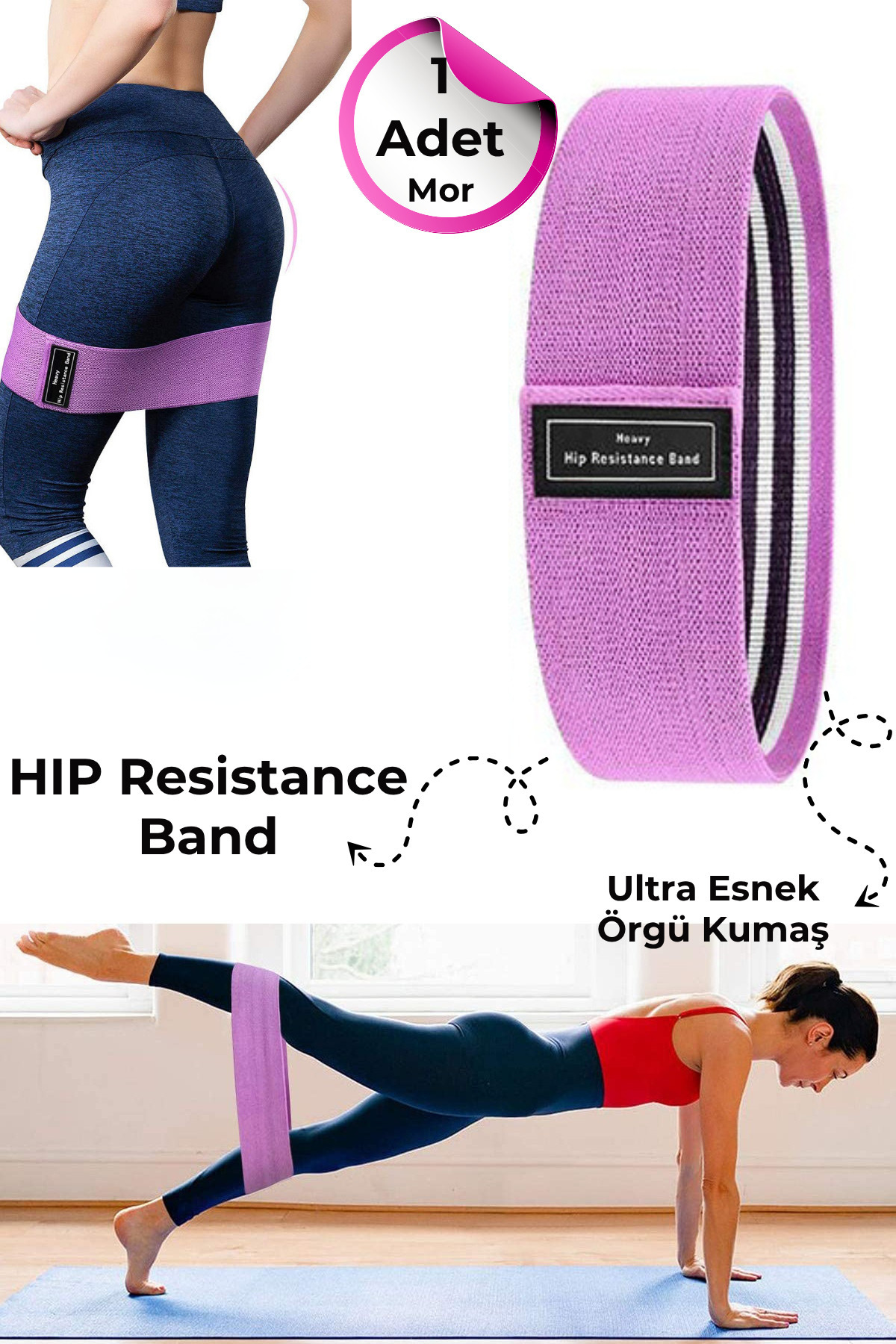 Technojet Direnç Bandı – Pilates, Squat ve Kalça Şekillendirici Egzersiz Lastiği