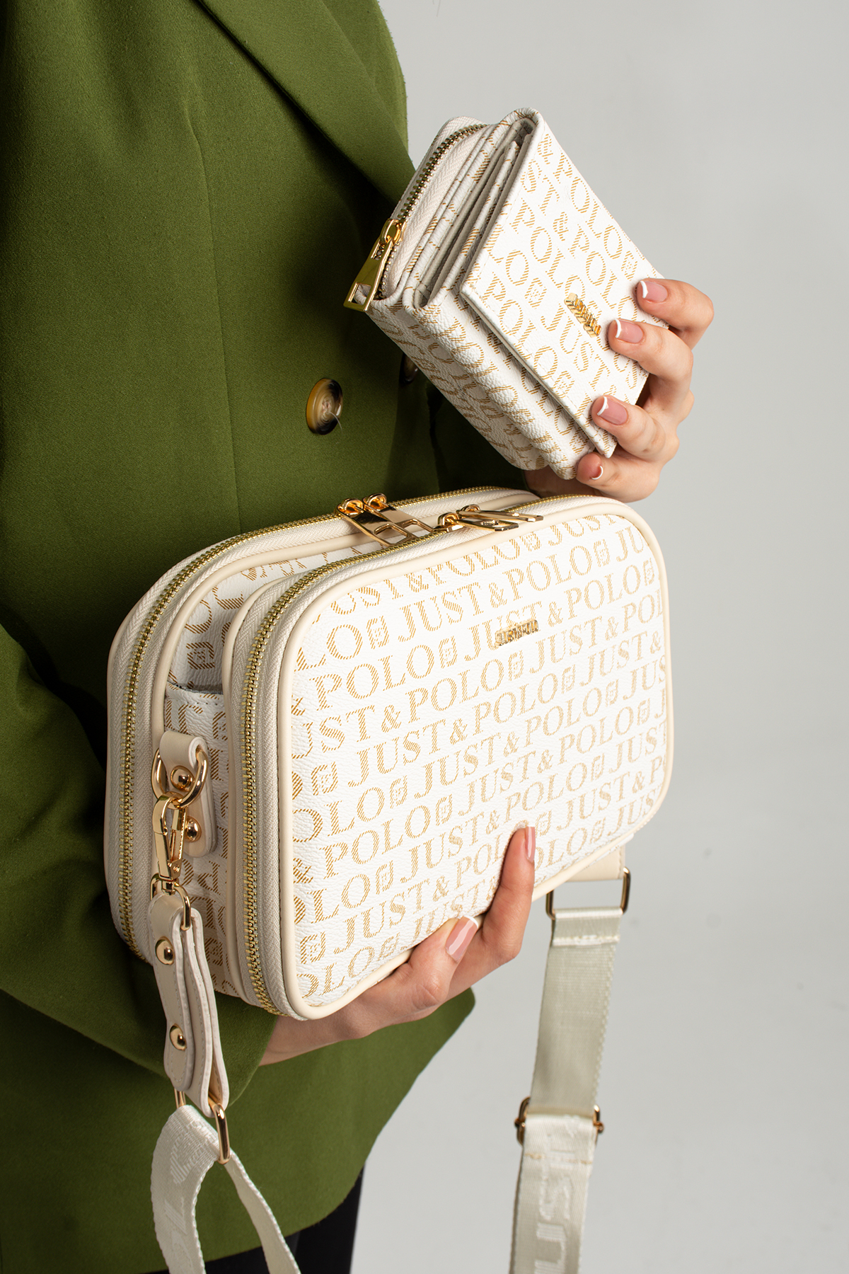Women's Waterproof Print Pattern 5 Compartment Crossbody Bag Shoulder Bag and Wallet Combination TRY3502