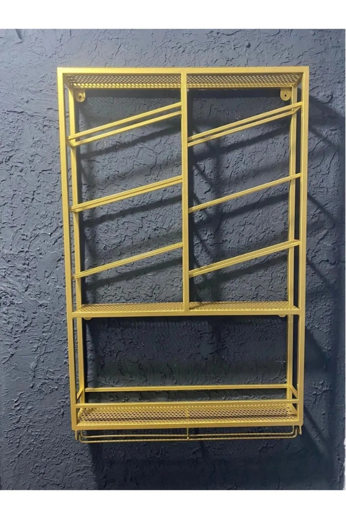 Empressco Şık Metal Raf ve Kadehlik, Modern Mutfak Dekorasyonu, Zarif Saklama Çözümü