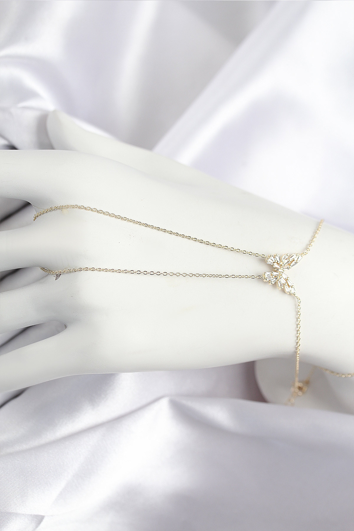 ascent store Pirinç Zirkon Taşlı Kelebek Model Gold Renk Şahmeran - TJ-SN717