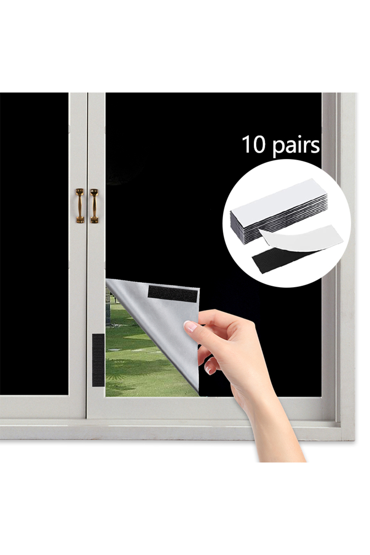 ستائر تعتيم 100% مع مجموعة أدوات فيلكرو، مقاس 150×...