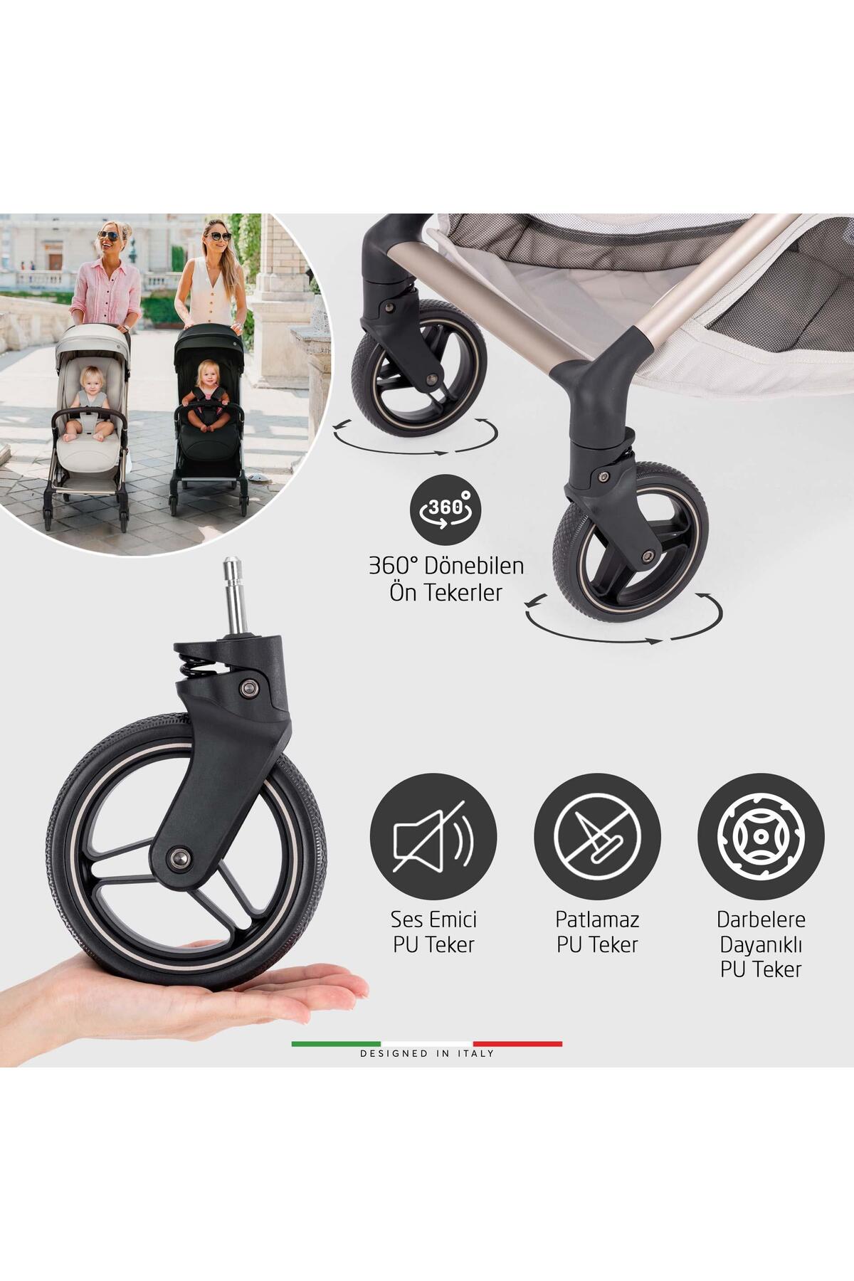 Elele Pilota Premium Kabin Tipi Bebek Arabası Gri fotoğrafı 6 (önizleme)