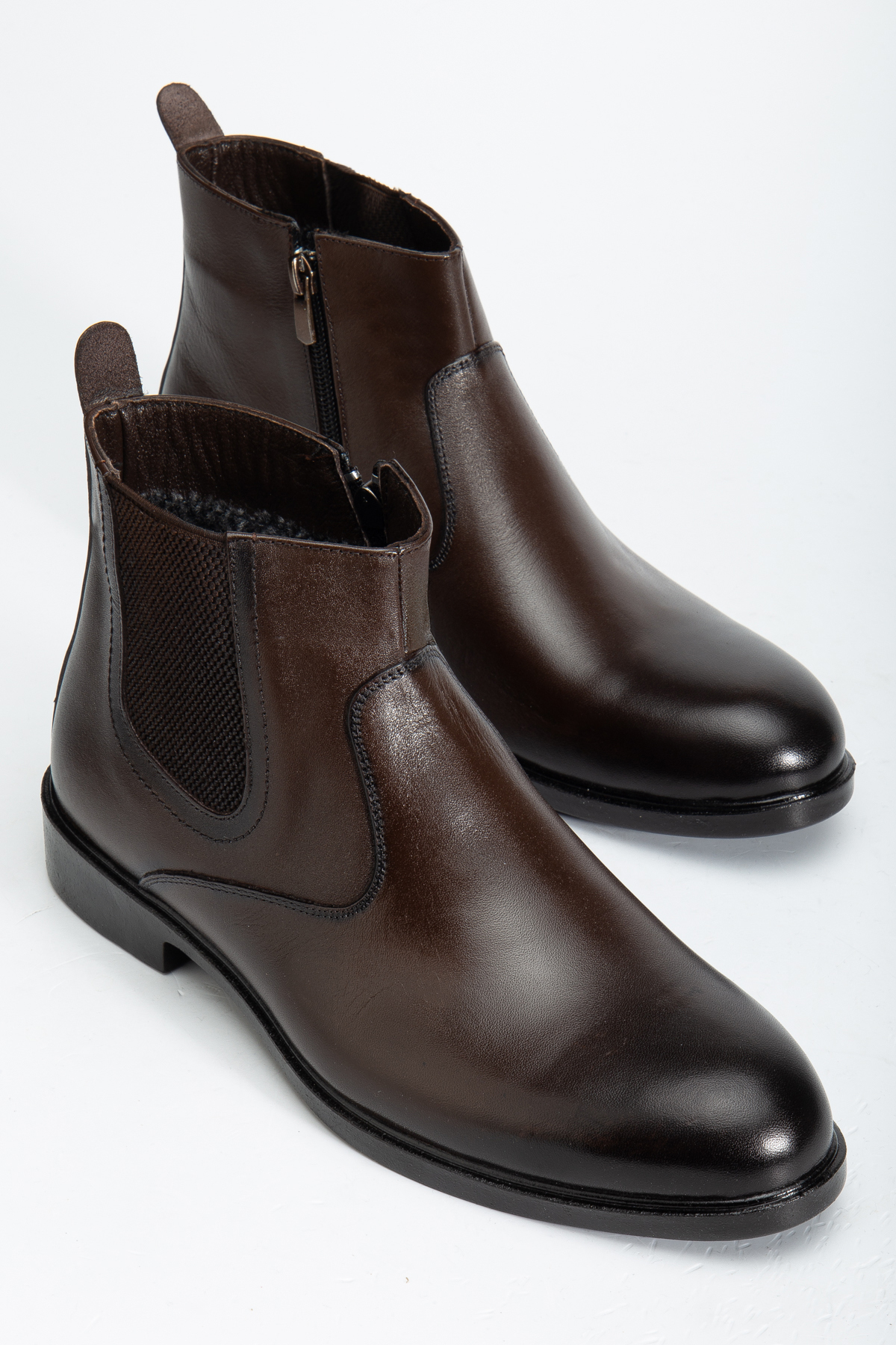 Daxtors  D2145 Hakiki Deri Içi Kürklü Fermuarlı Soğuk Geçirmez Erkek Bot - Görsel 2