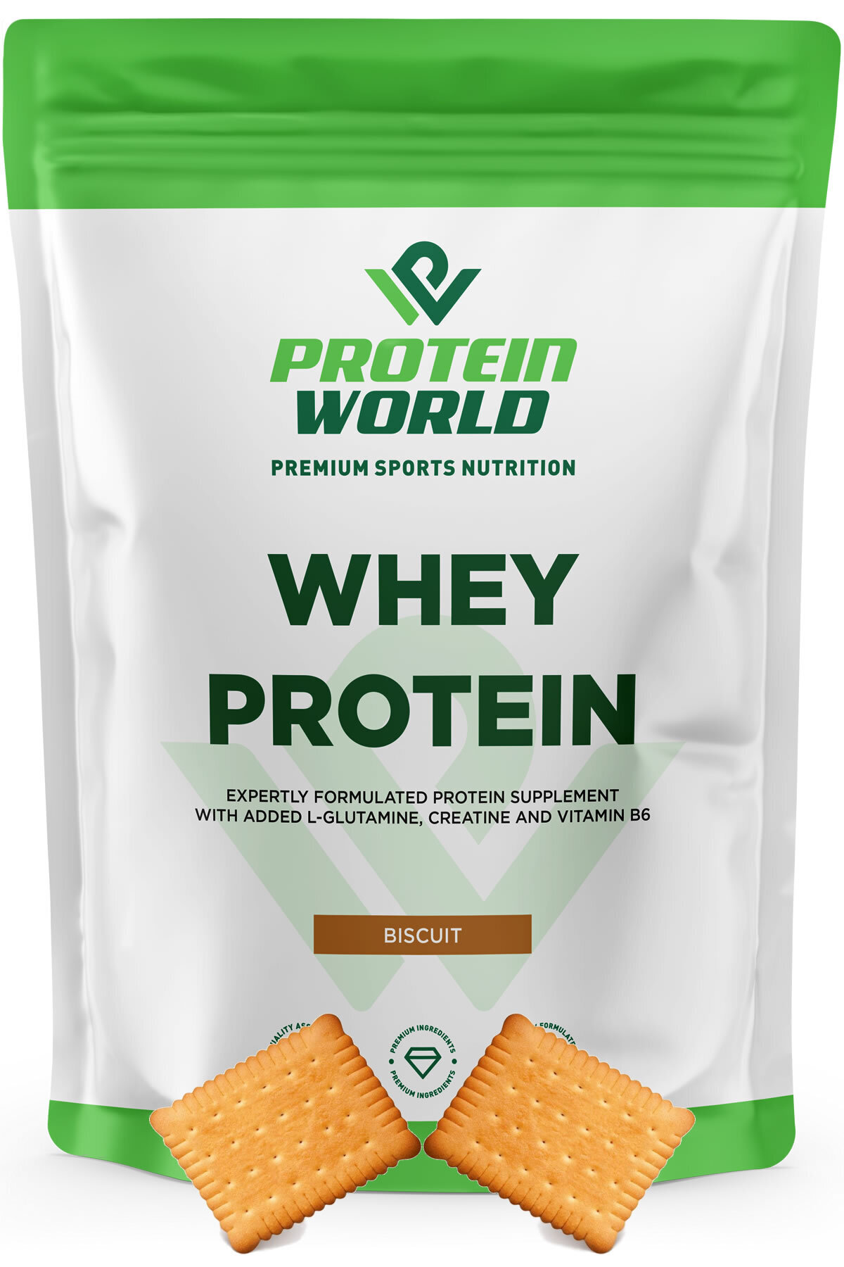 ProteinWorld Whey Protein Tozu - 420 G - Bisküvi Aromalı - 14 Servis (1500mg CREATINE + 1000mg GLUTAMINE içerir)