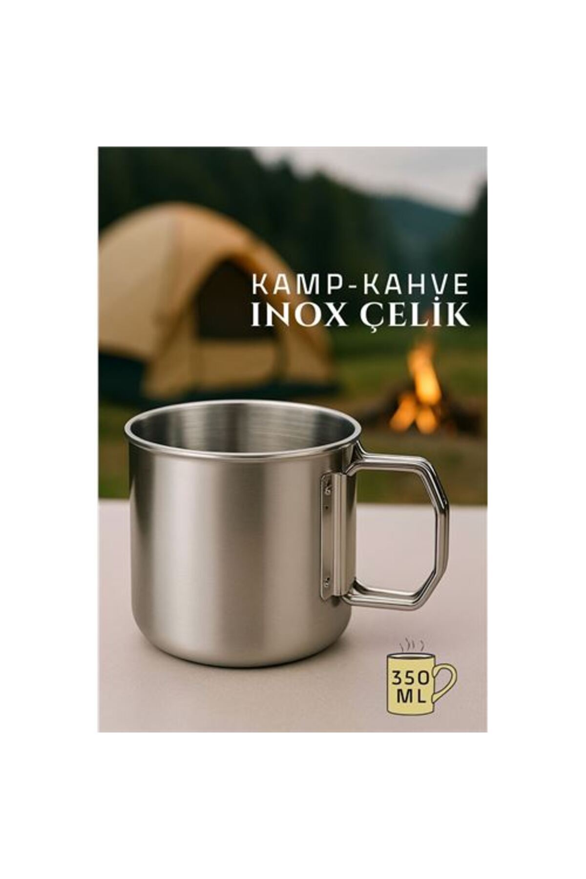 Skygo Modacar Inox Çelik Kamp Kupası - Inox Kamp Bardağı Profesyonel Inox Çelik 350 ml