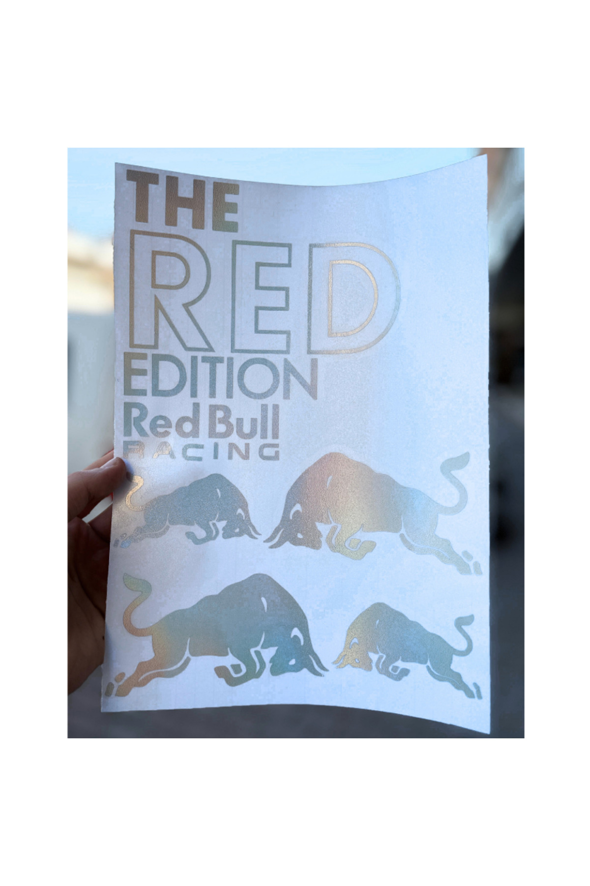 GOGOPREMİUM RedBull Red Hologram Çıkartma Sticker Kaplama (Motosiklet-Otomobil-laptop) a4