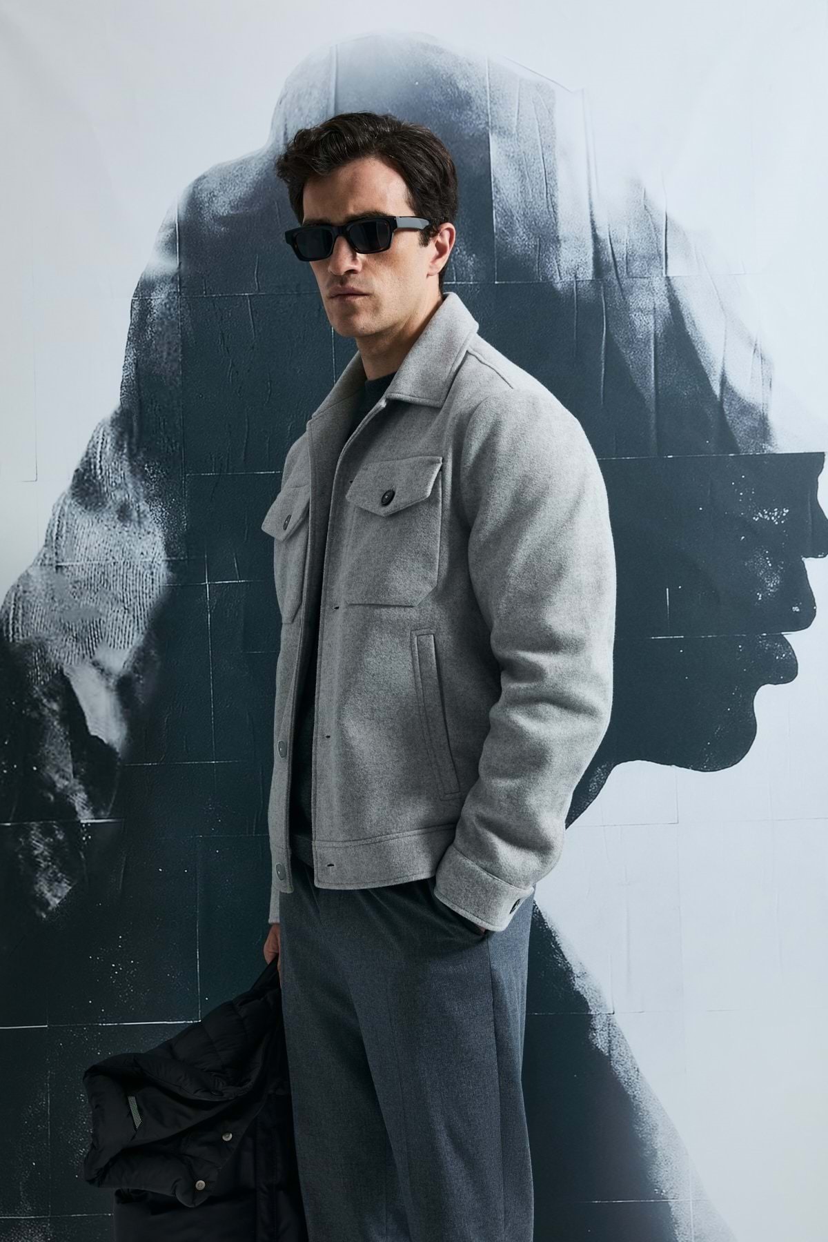 Lufian  112120262 Good Erkek Örme Ceket GRİ - Görsel 5